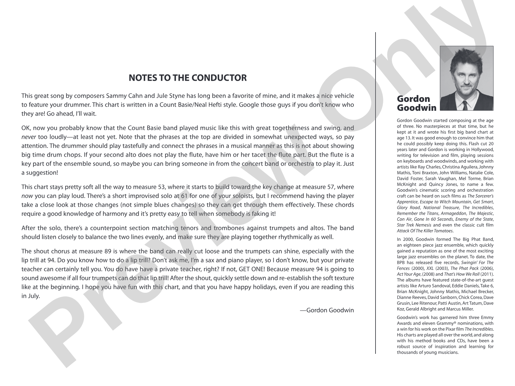 Let It Snow! Let It Snow! Let It Snow!: Jazz Ensemble Conductor Score & Parts