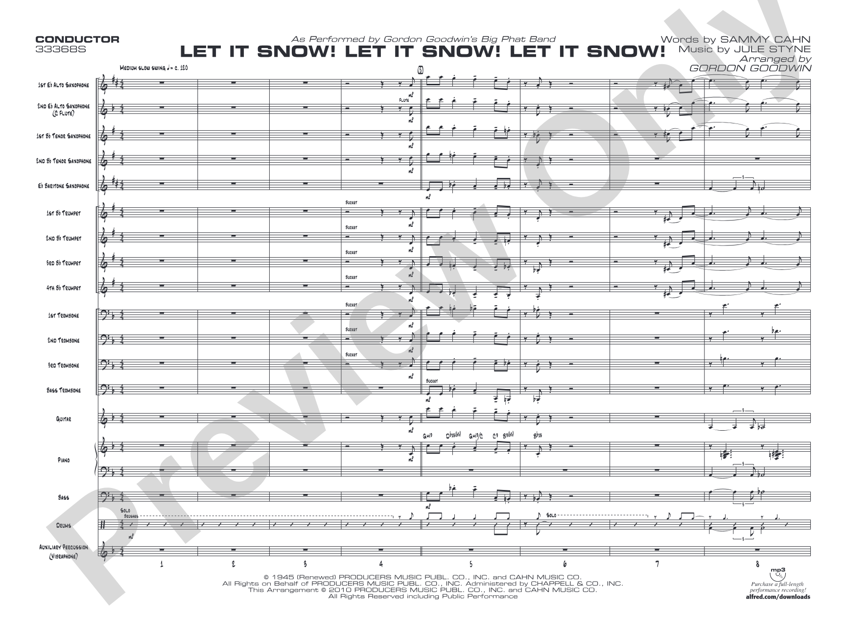 Let It Snow! Let It Snow! Let It Snow!: Jazz Ensemble Conductor Score & Parts