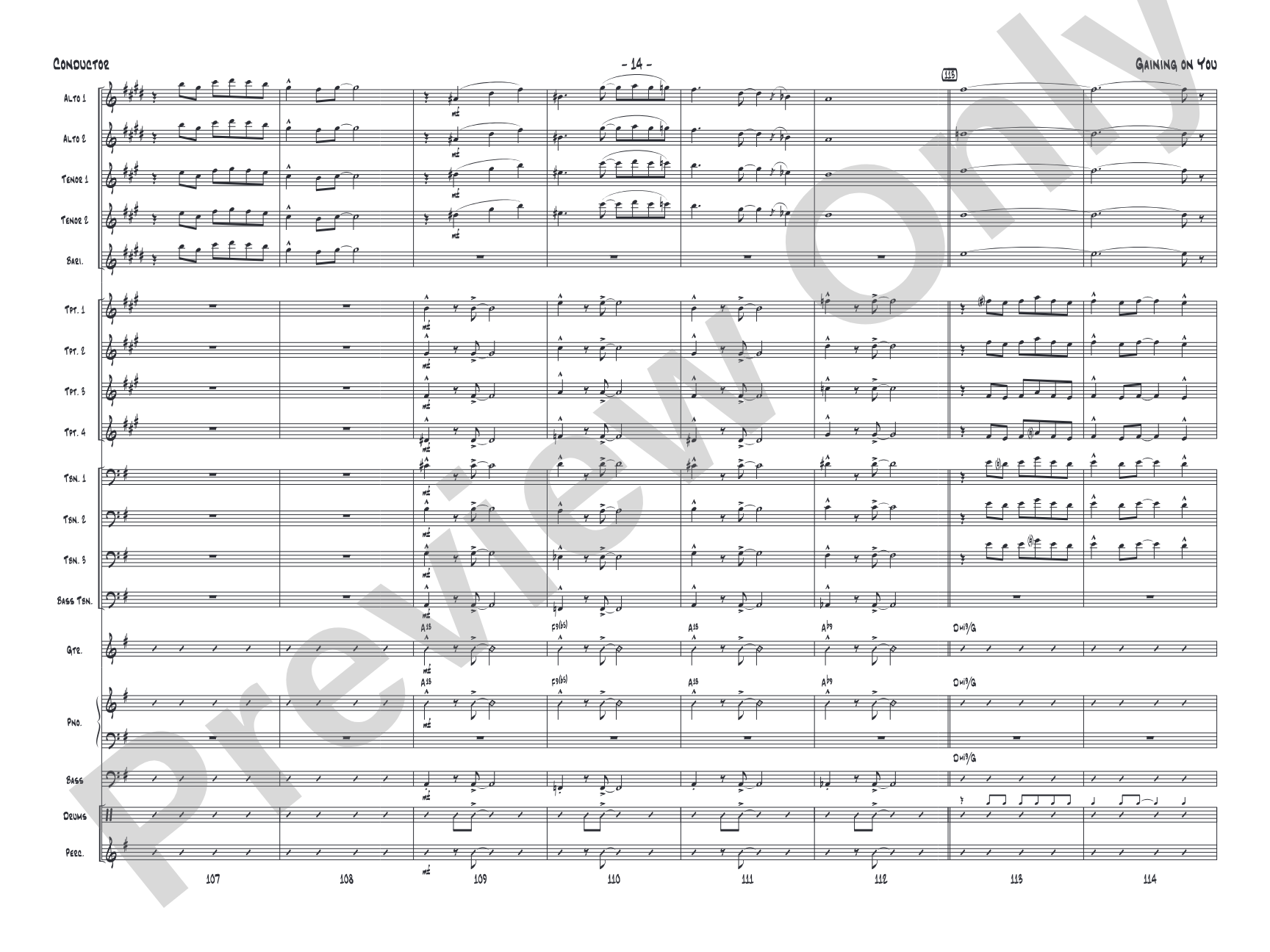 Gaining On You: Jazz Ensemble Conductor Score & Parts