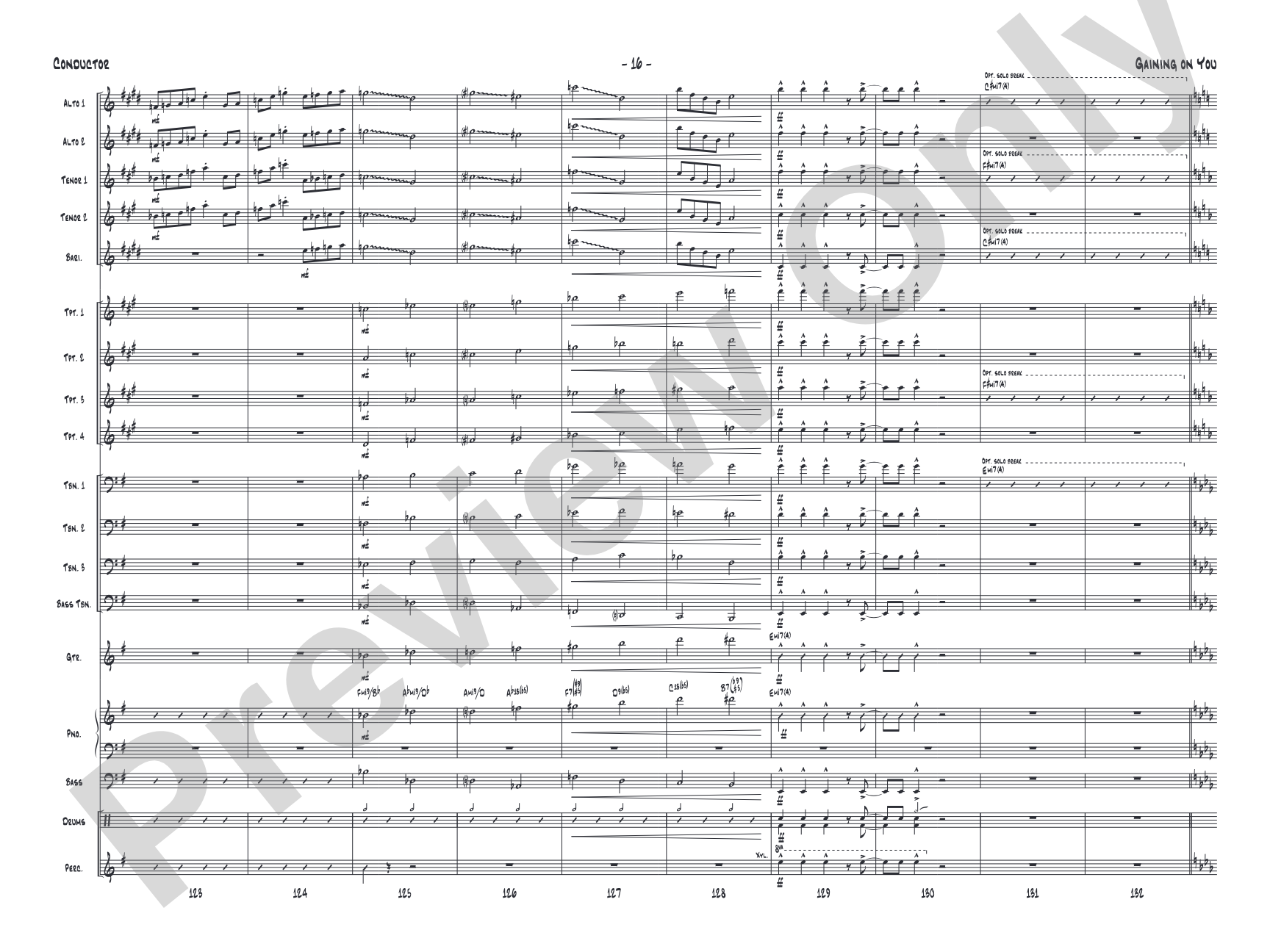 Gaining On You: Jazz Ensemble Conductor Score & Parts