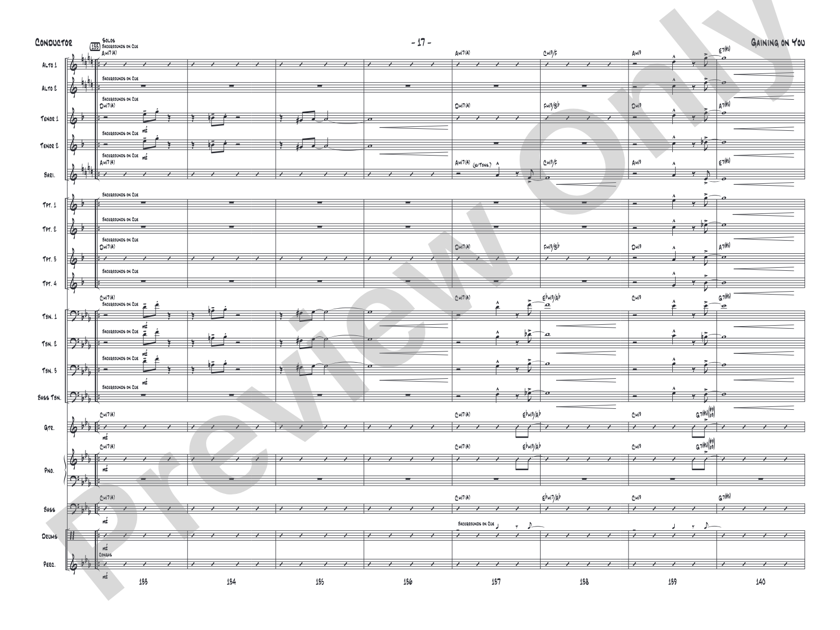 Gaining On You: Jazz Ensemble Conductor Score & Parts