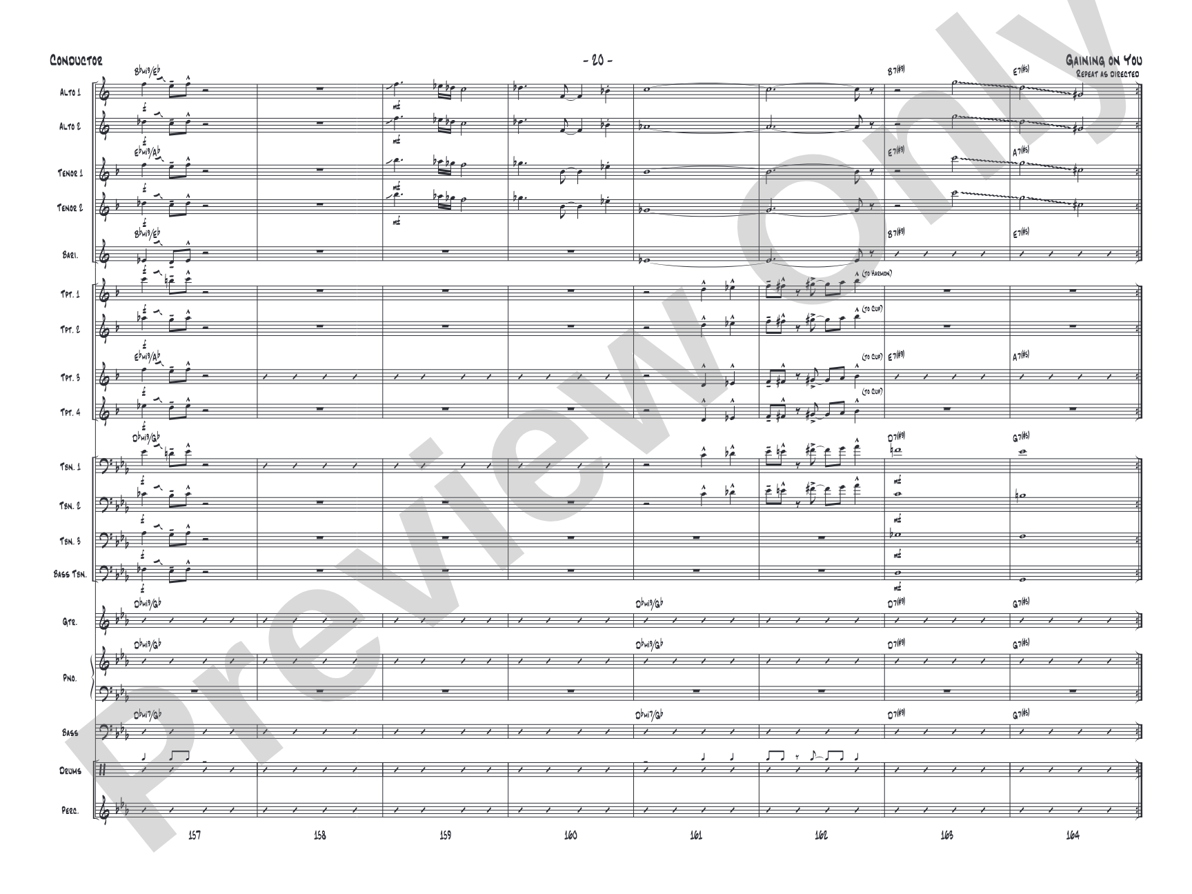 Gaining On You: Jazz Ensemble Conductor Score & Parts