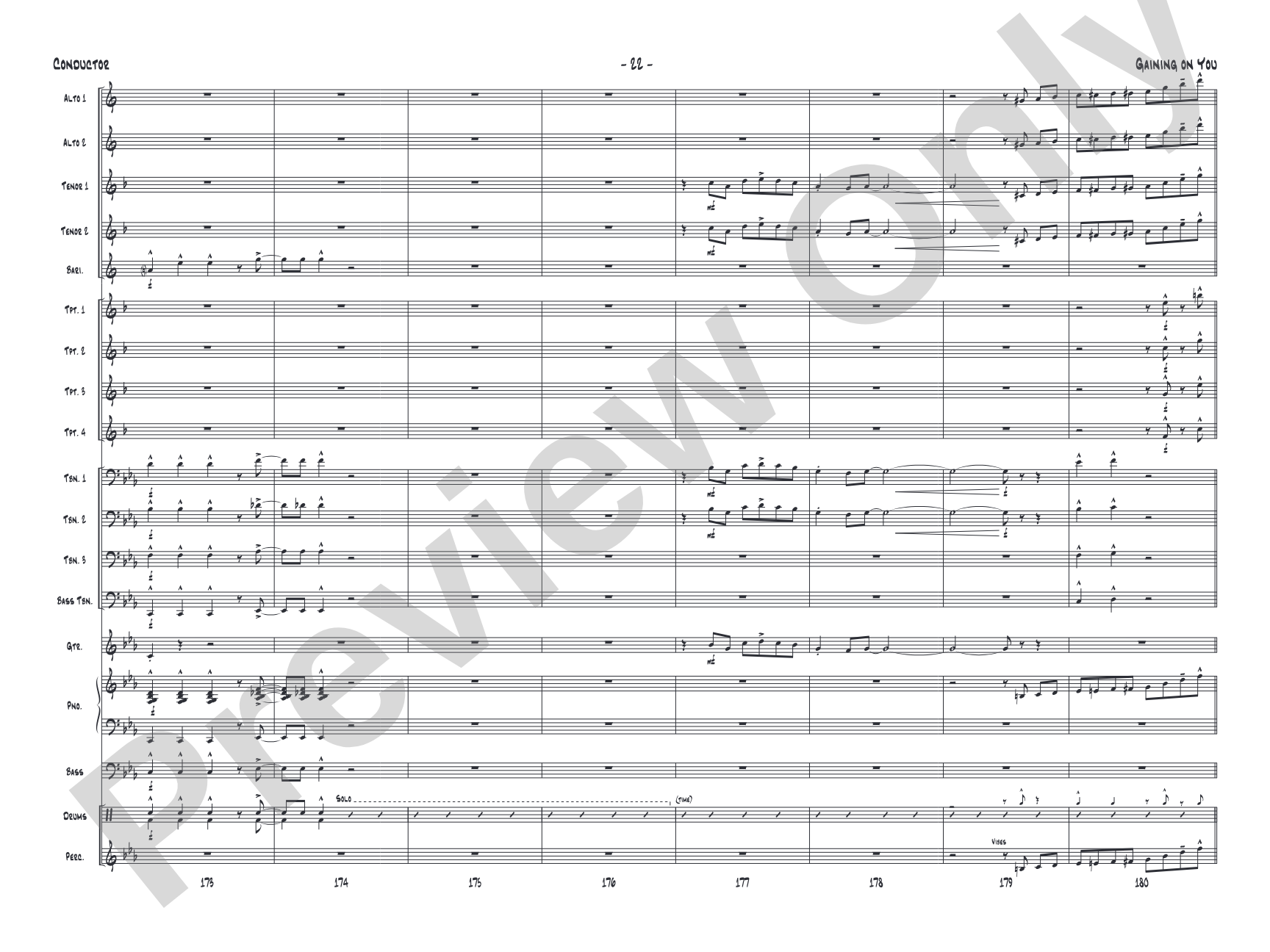 Gaining On You: Jazz Ensemble Conductor Score & Parts