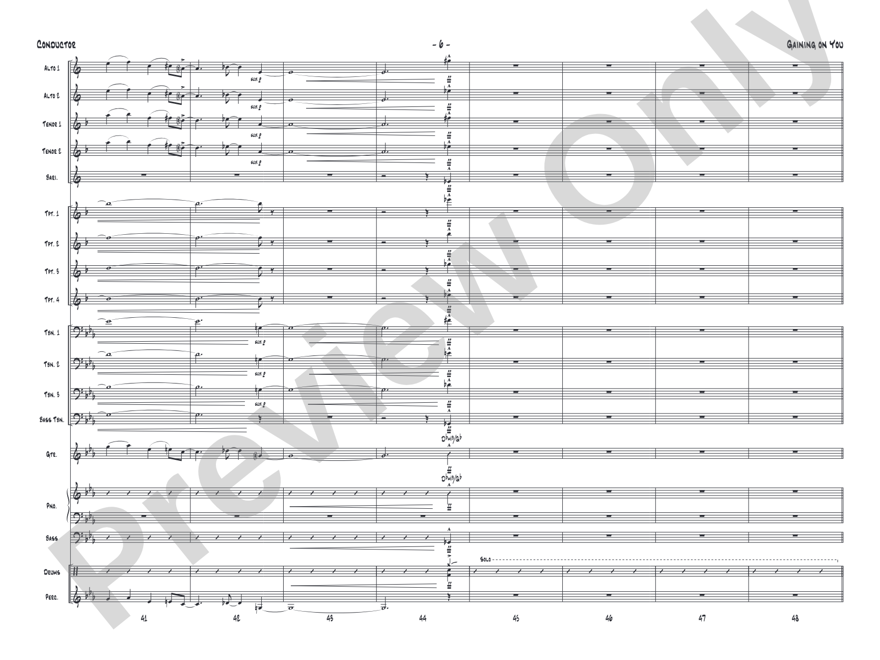 Gaining On You: Jazz Ensemble Conductor Score & Parts