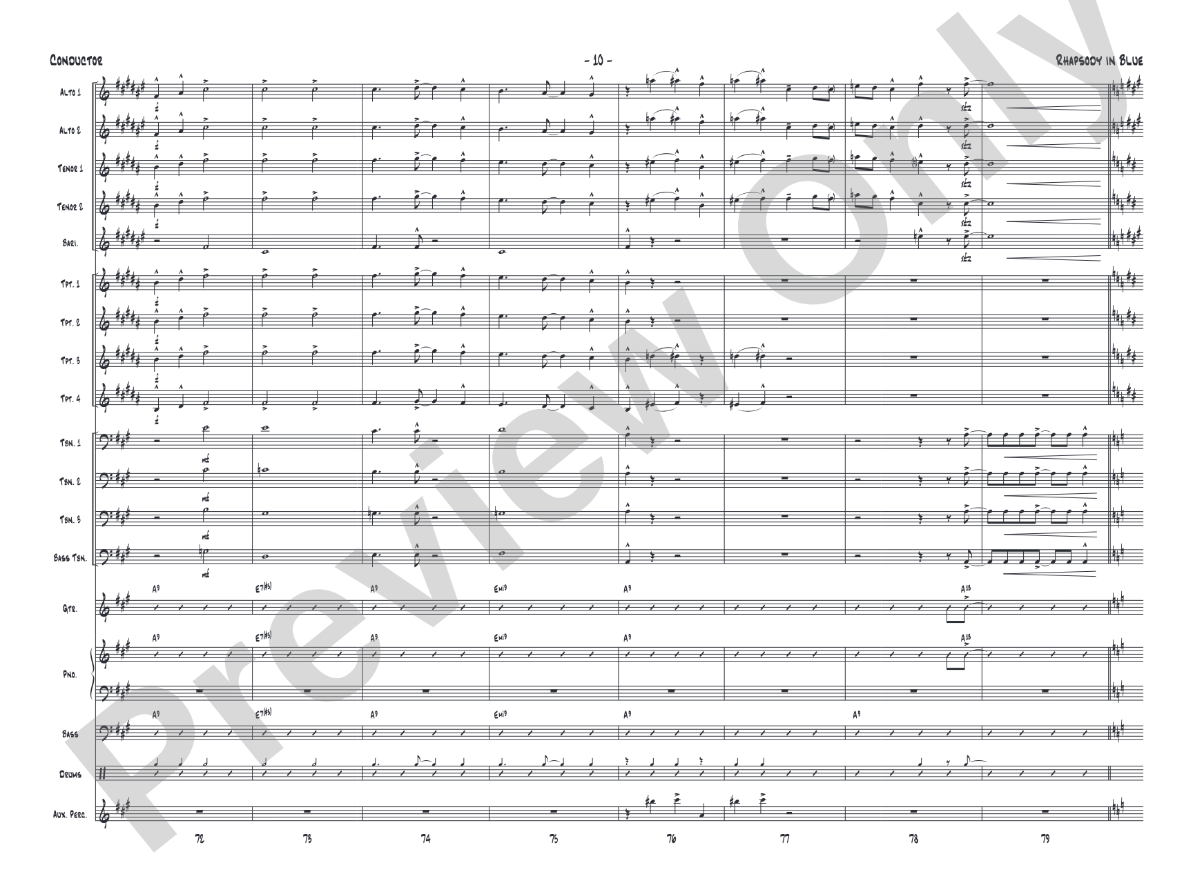 Rhapsody in Blue: Score