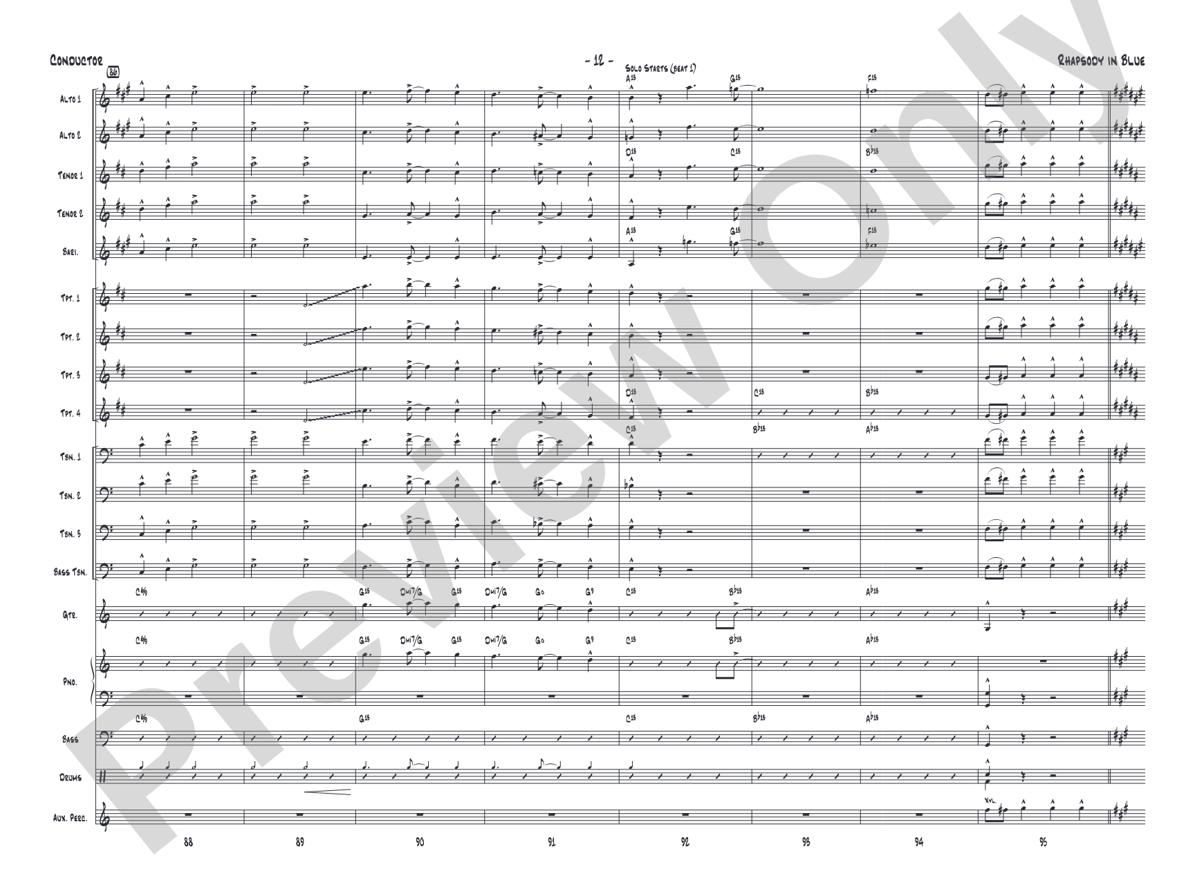 Rhapsody in Blue: Score