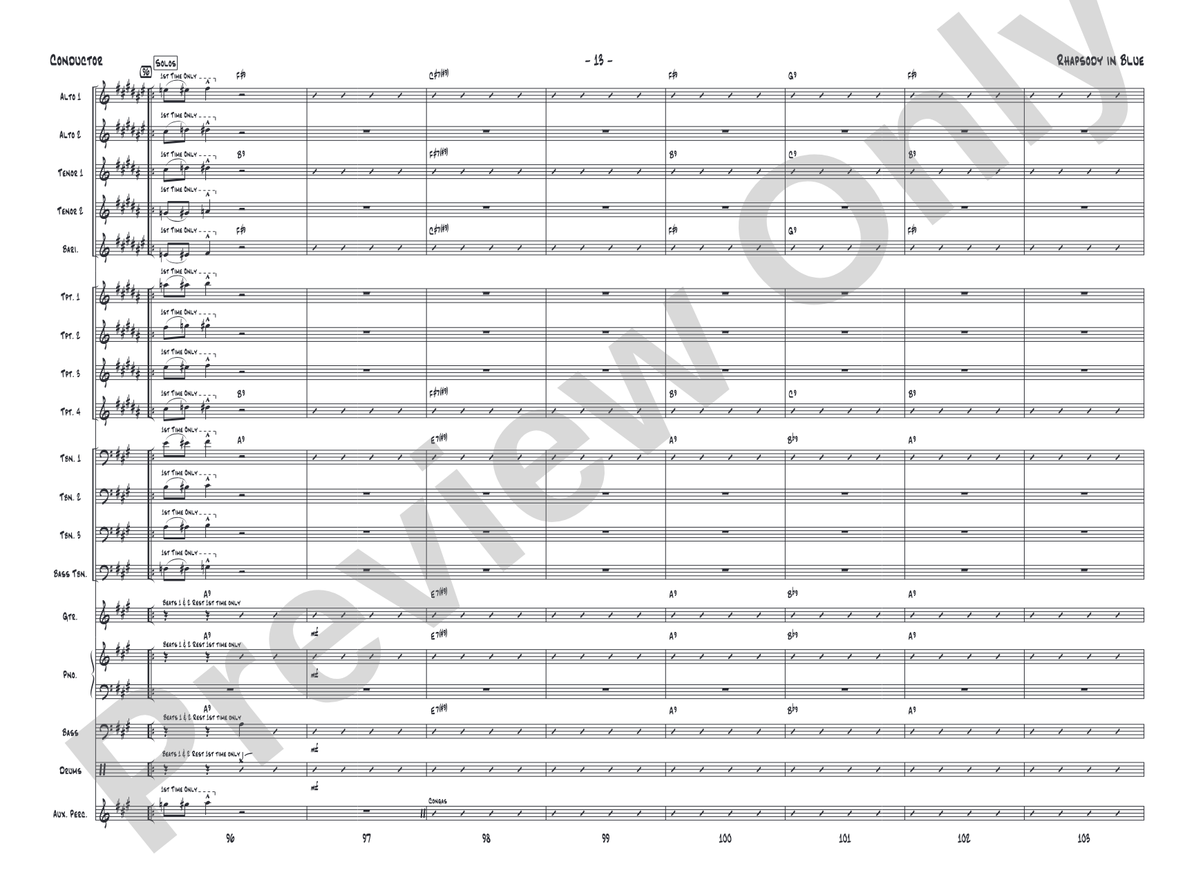 Rhapsody in Blue: Score