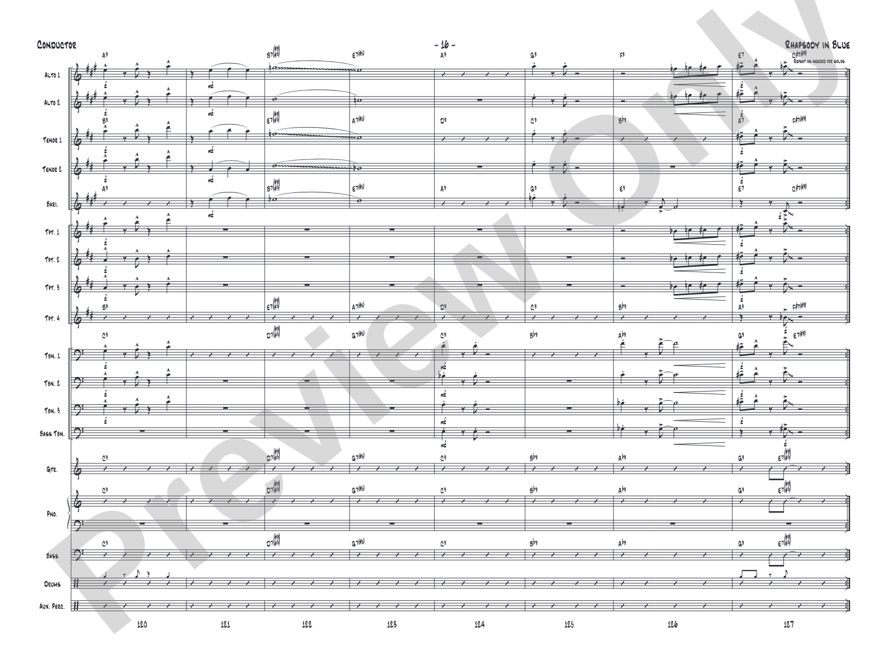 Rhapsody in Blue: Score