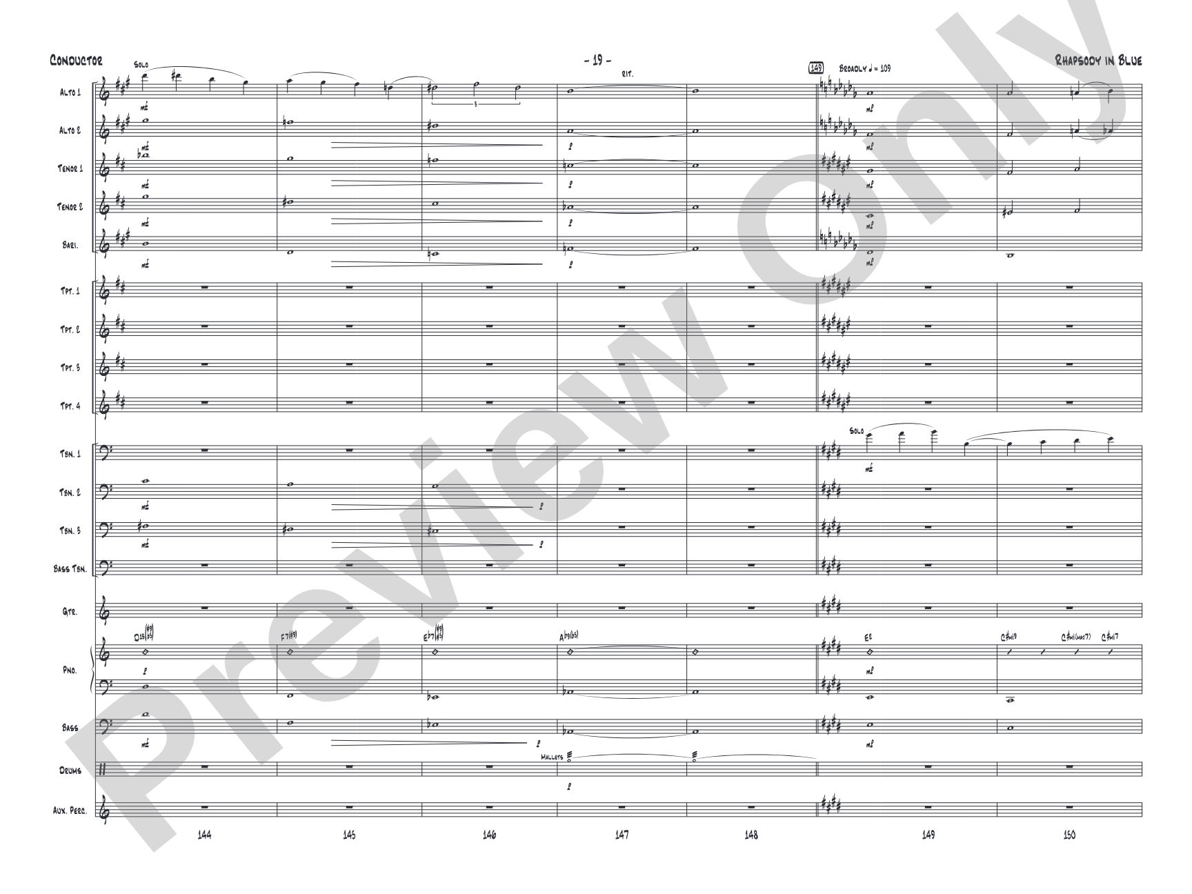 Rhapsody in Blue: Score