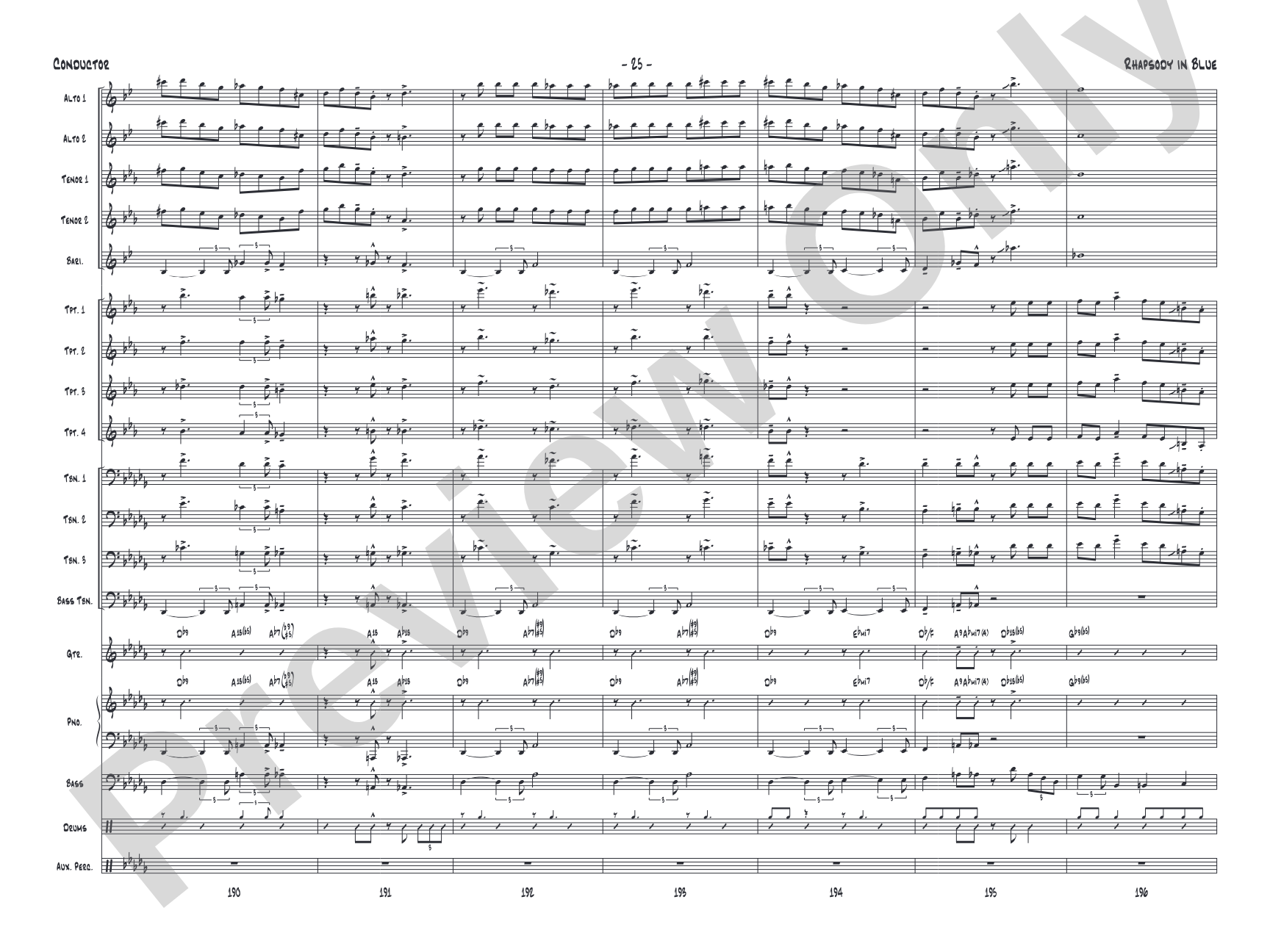 Rhapsody in Blue: Score