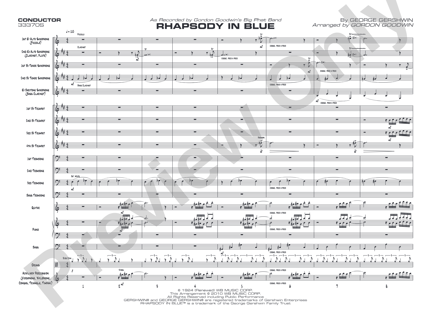 Rhapsody in Blue: Score