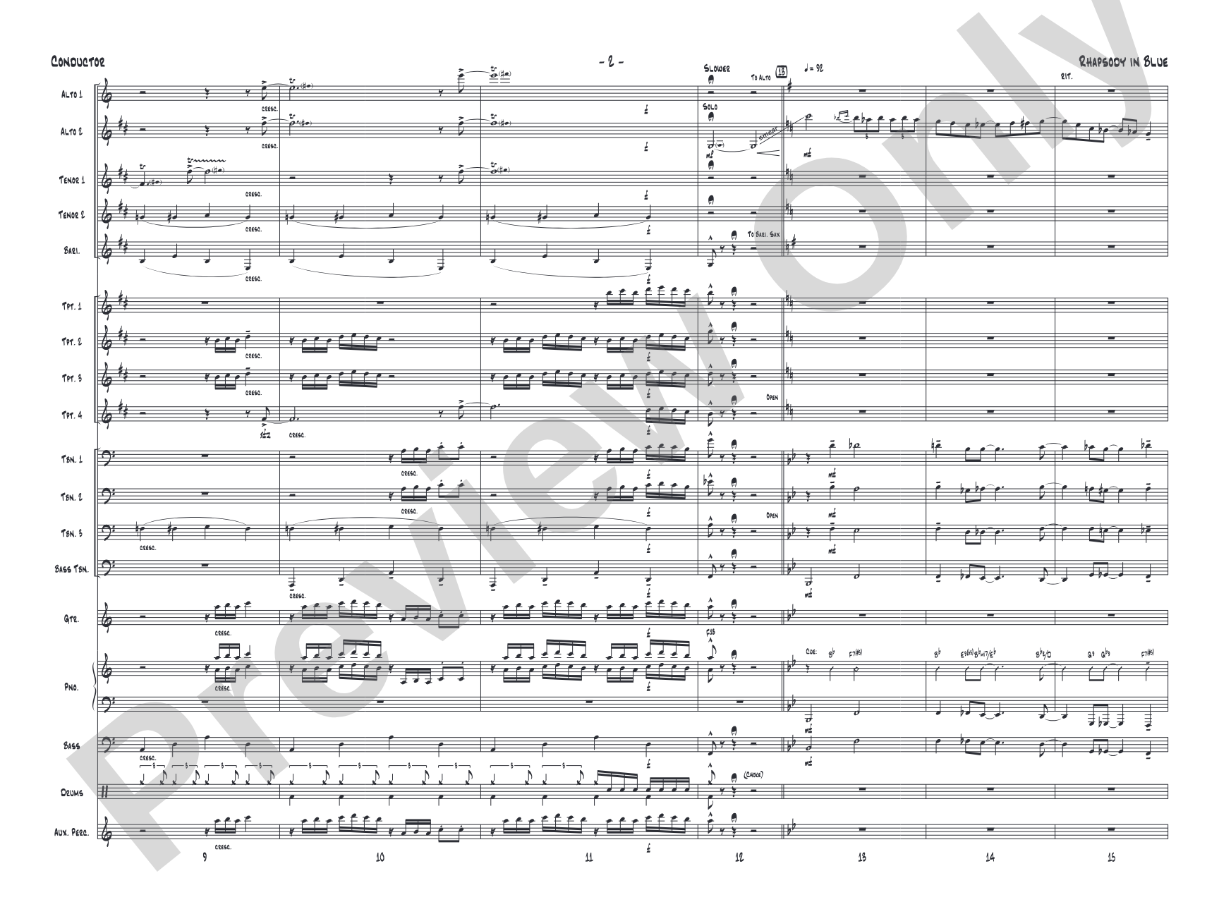 Rhapsody in Blue: Score