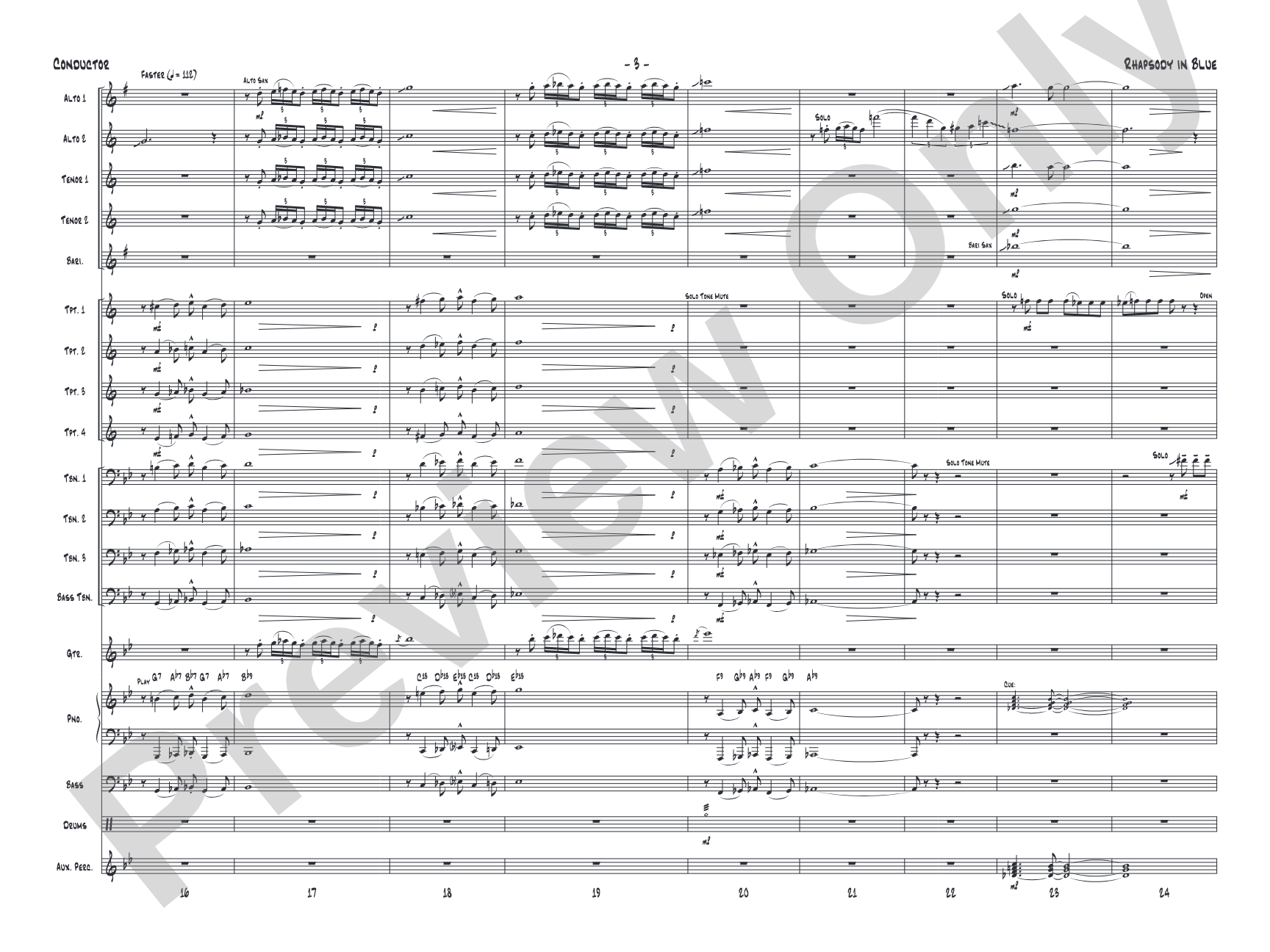 Rhapsody in Blue: Score