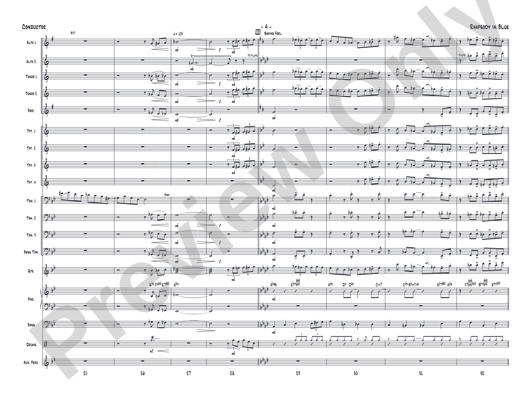 Rhapsody in Blue: Score
