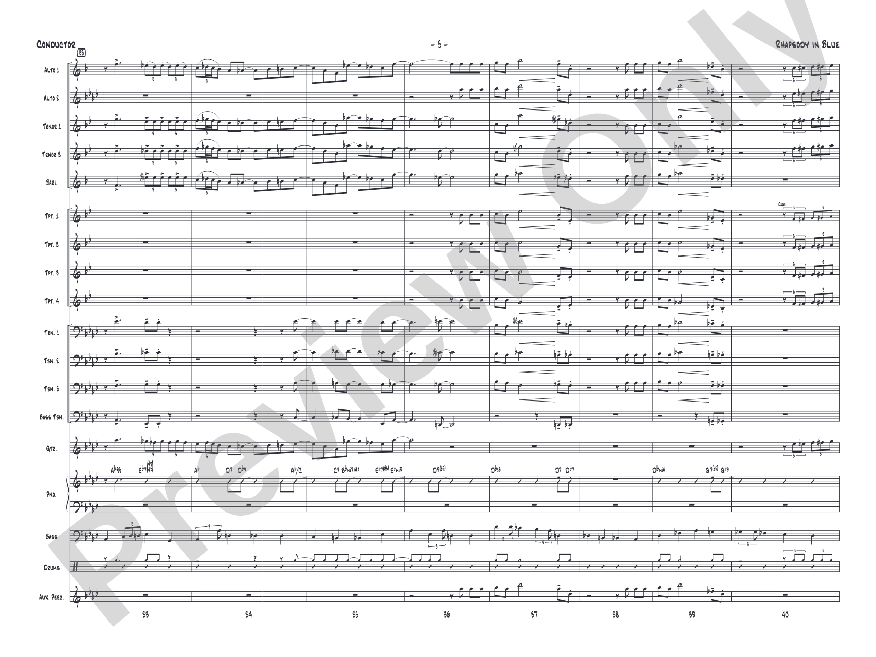 Rhapsody in Blue: Score