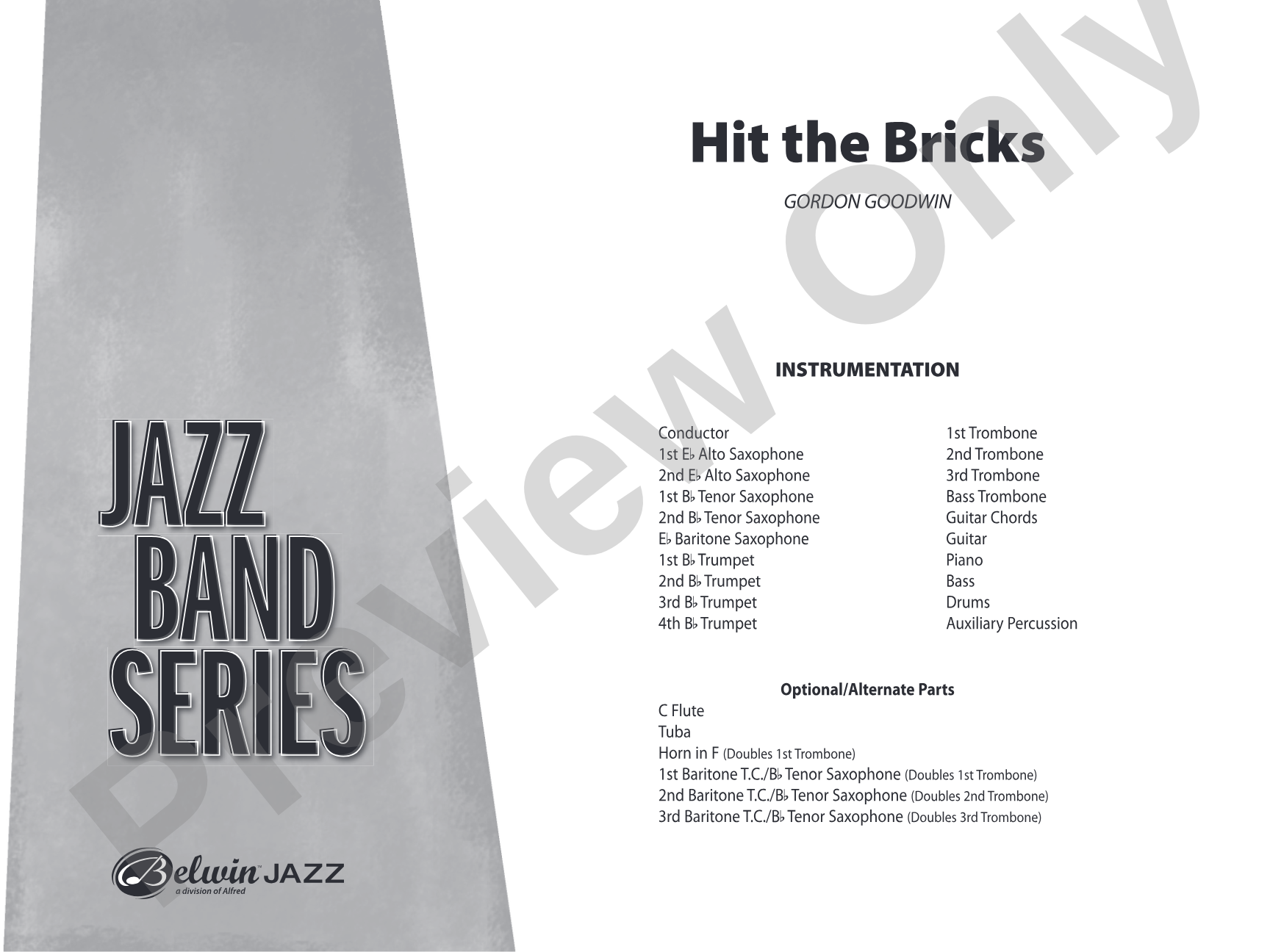 Hit the Bricks: Jazz Ensemble Conductor Score & Parts