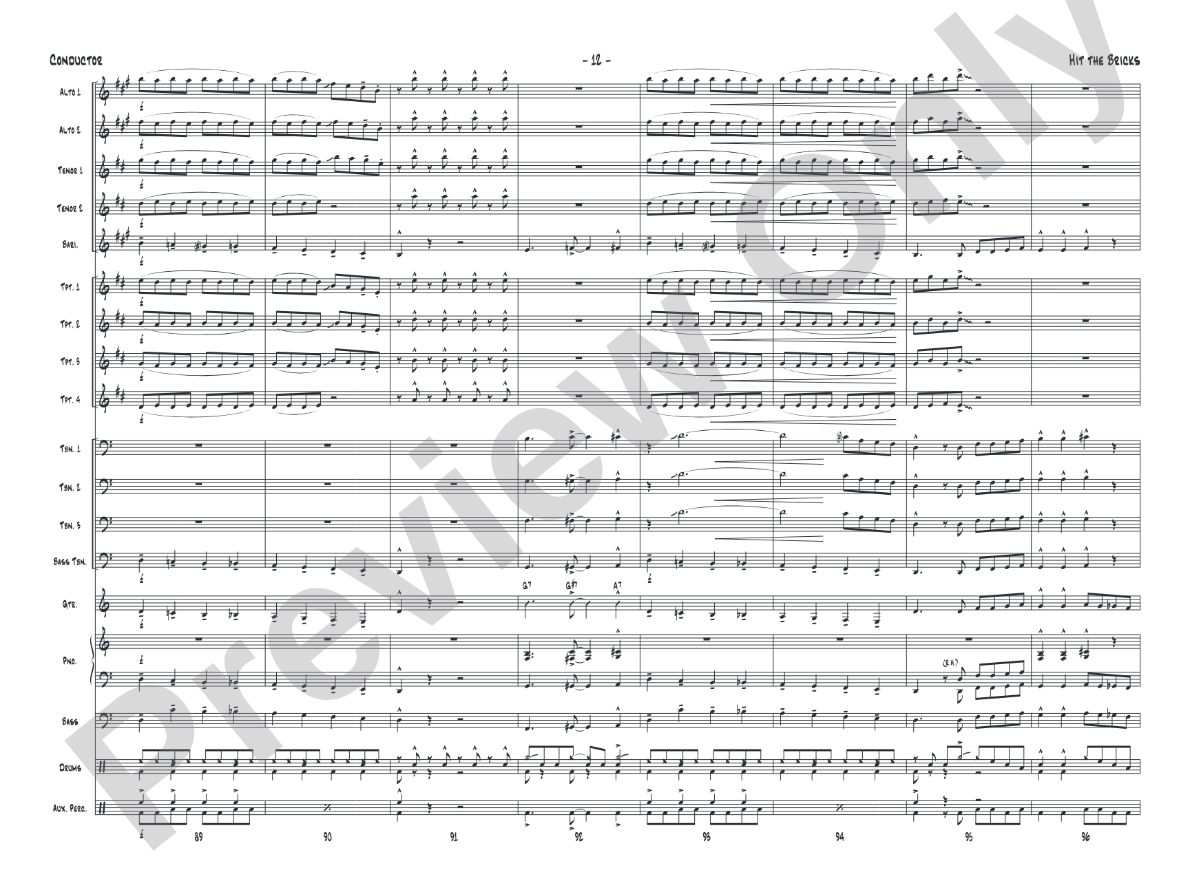Hit the Bricks: Jazz Ensemble Conductor Score & Parts