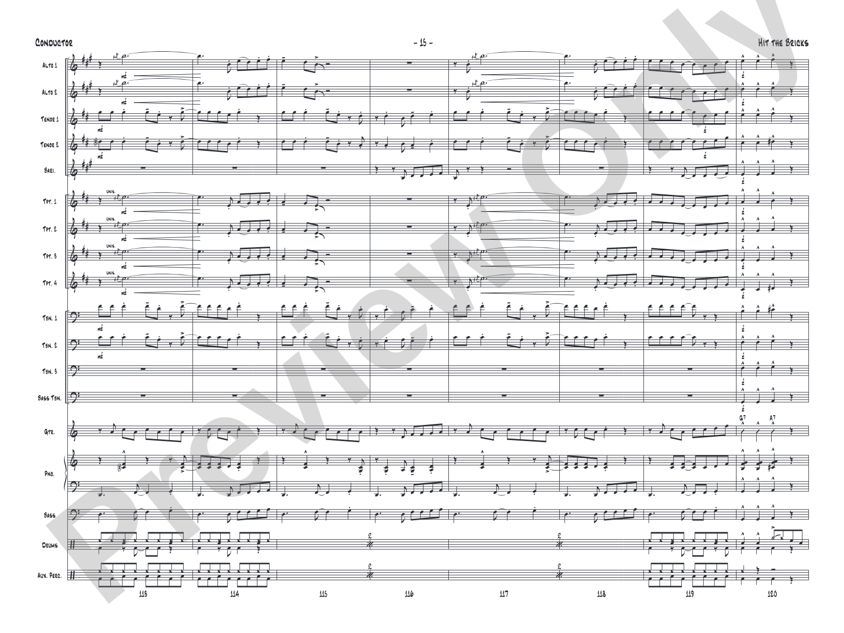 Hit the Bricks: Jazz Ensemble Conductor Score & Parts