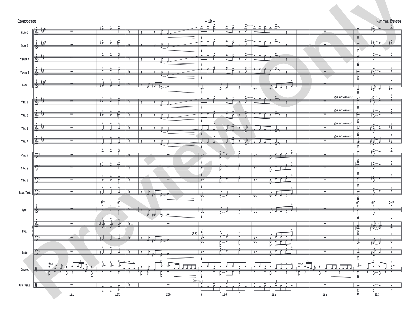 Hit the Bricks: Jazz Ensemble Conductor Score & Parts
