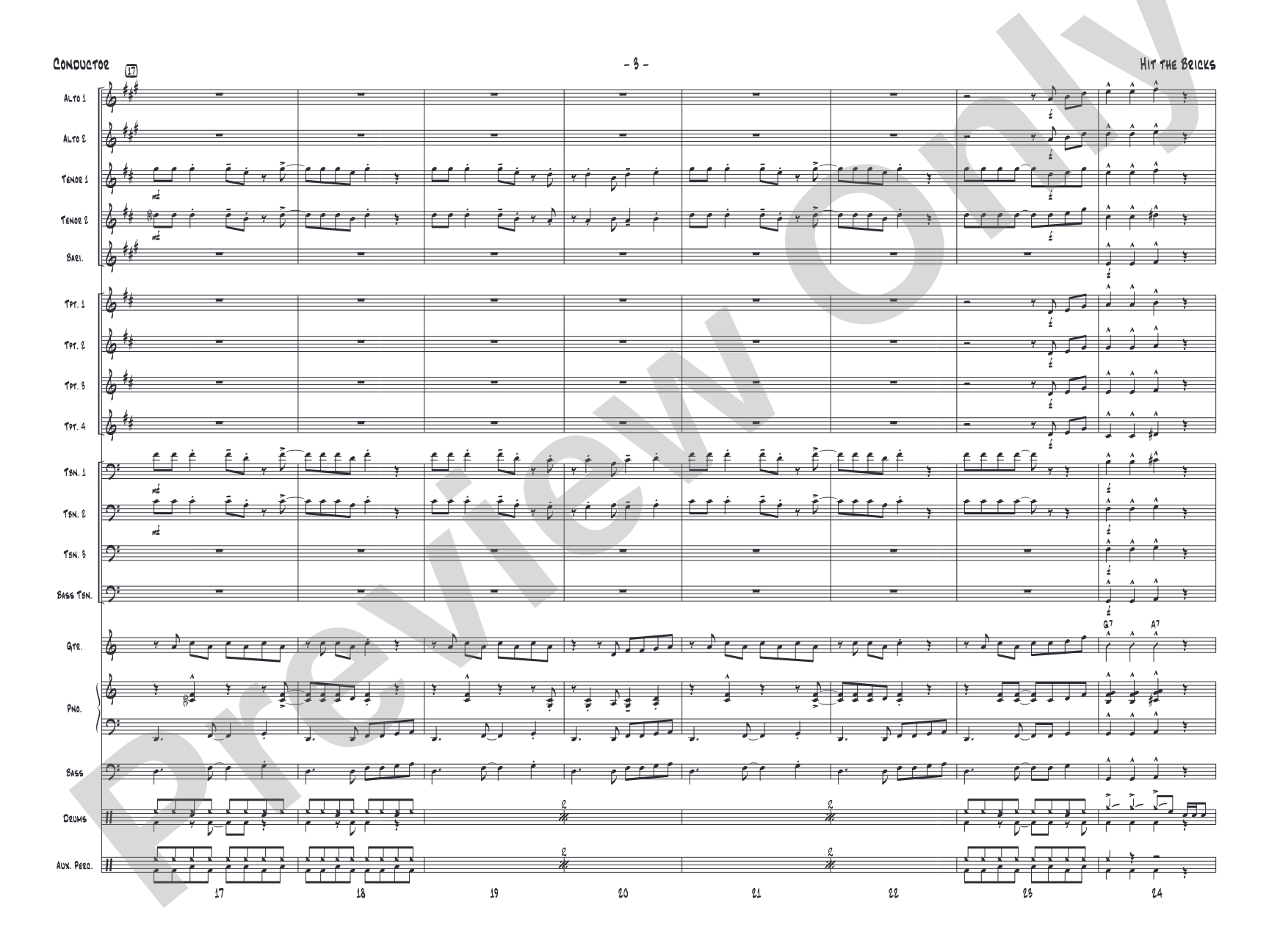 Hit the Bricks: Jazz Ensemble Conductor Score & Parts