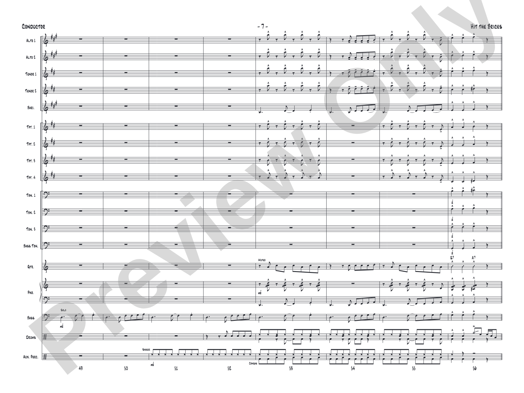 Hit the Bricks: Jazz Ensemble Conductor Score & Parts