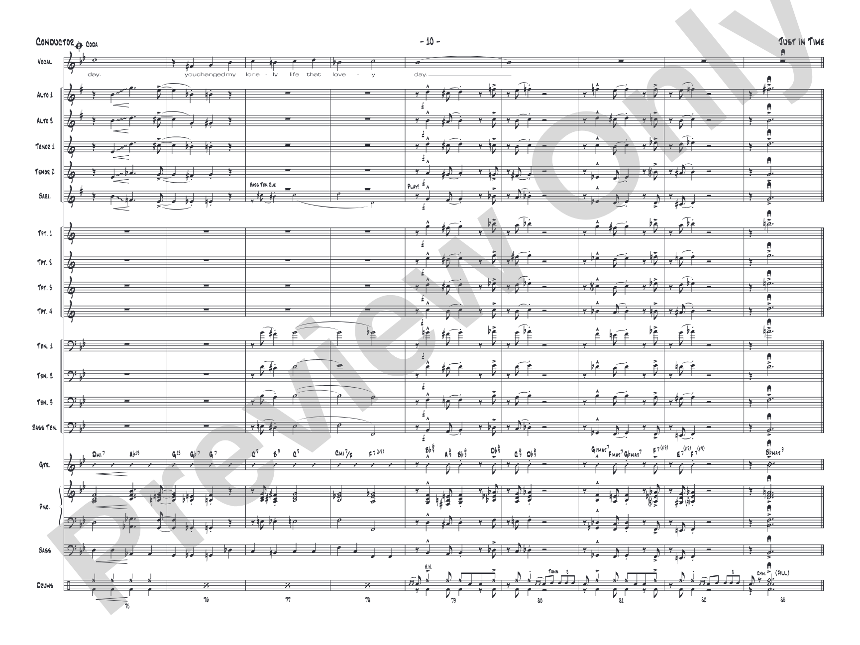 Just in Time: Vocal Solo with Jazz Ensemble Conductor Score & Parts