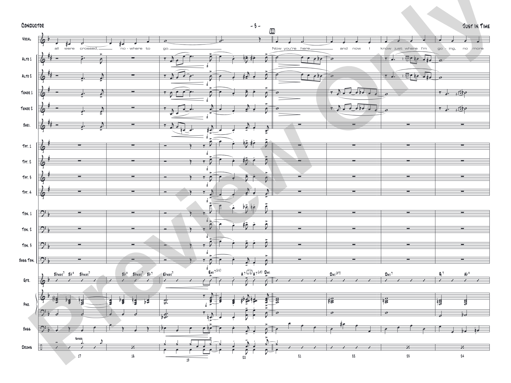 Just in Time: Vocal Solo with Jazz Ensemble Conductor Score & Parts