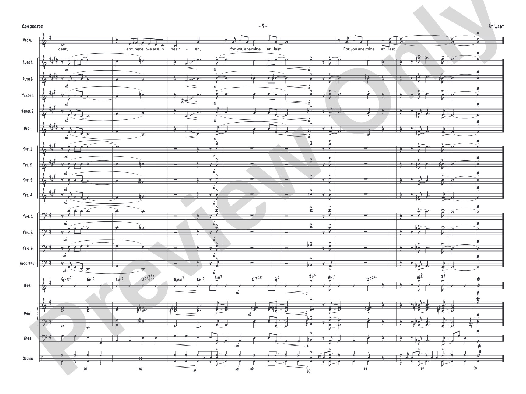 At Last: Vocal Solo with Jazz Ensemble Conductor Score & Parts