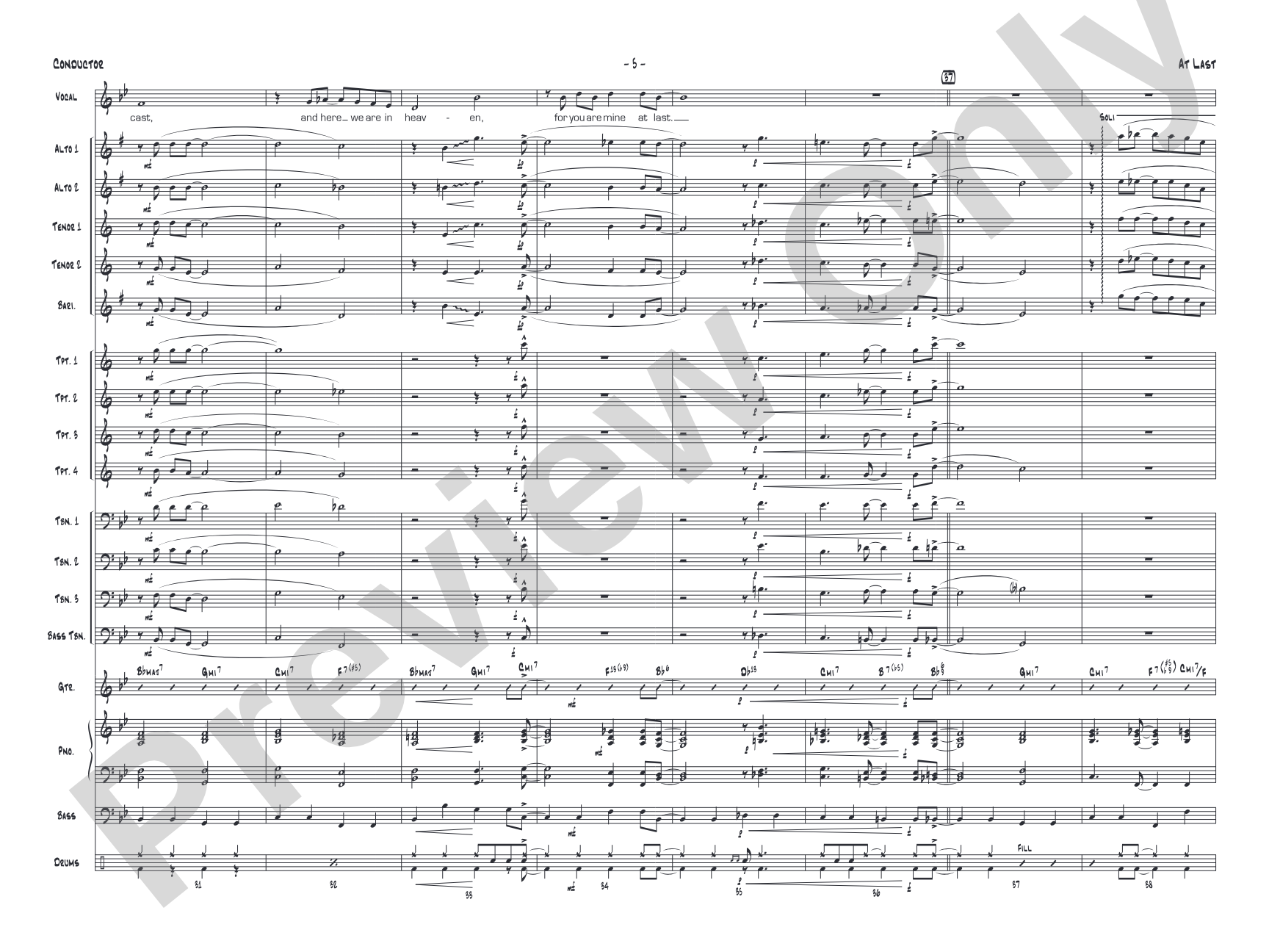 At Last: Vocal Solo with Jazz Ensemble Conductor Score & Parts