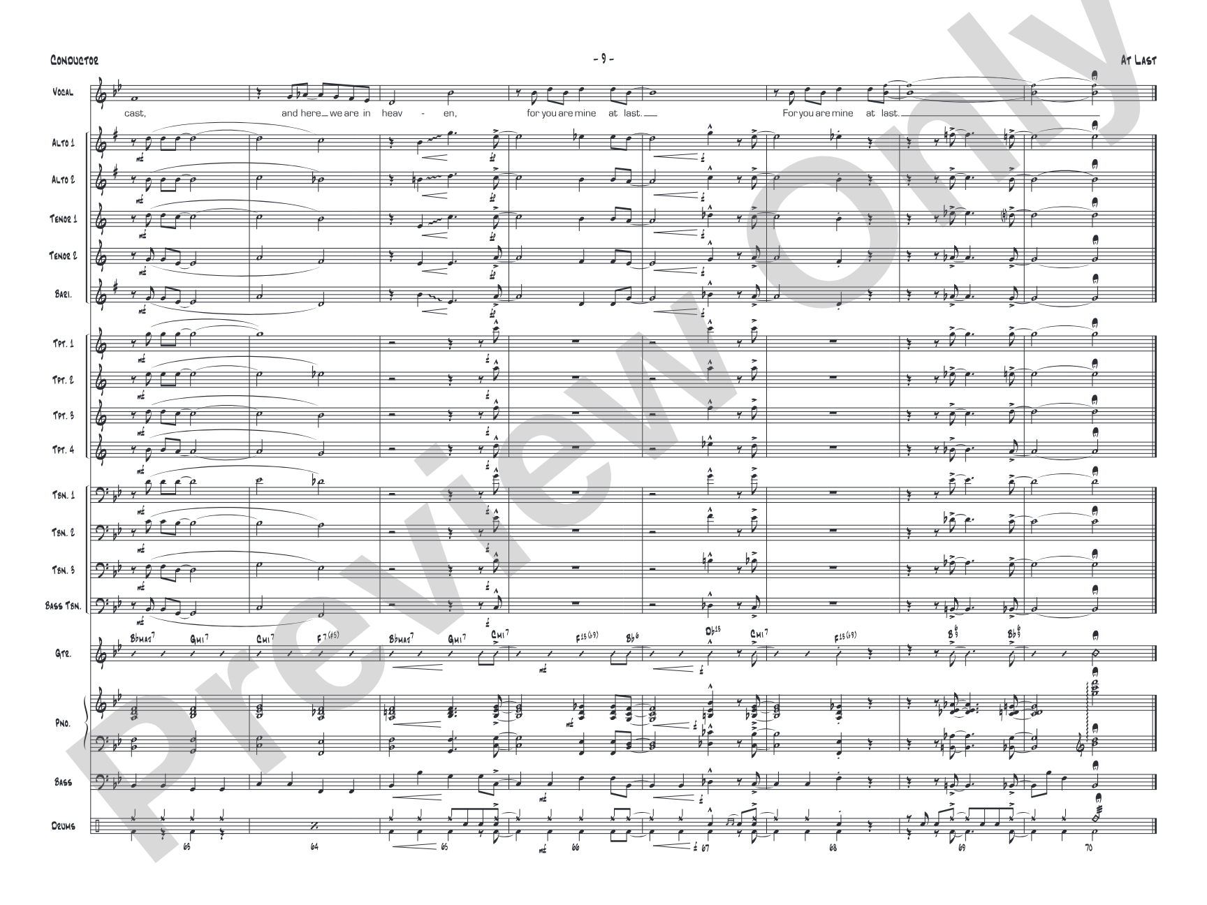 At Last: Vocal Solo with Jazz Ensemble Conductor Score & Parts