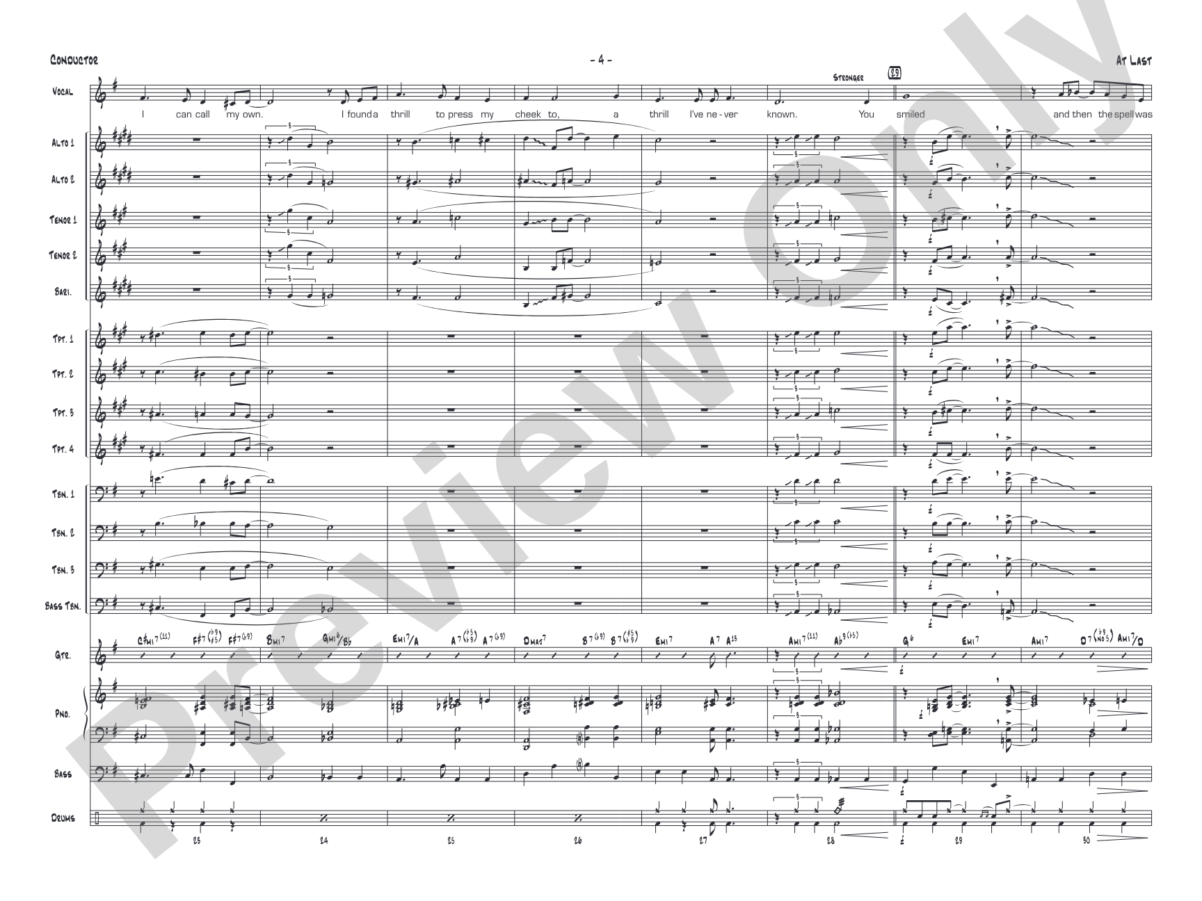 At Last: Vocal Solo with Jazz Ensemble Conductor Score & Parts