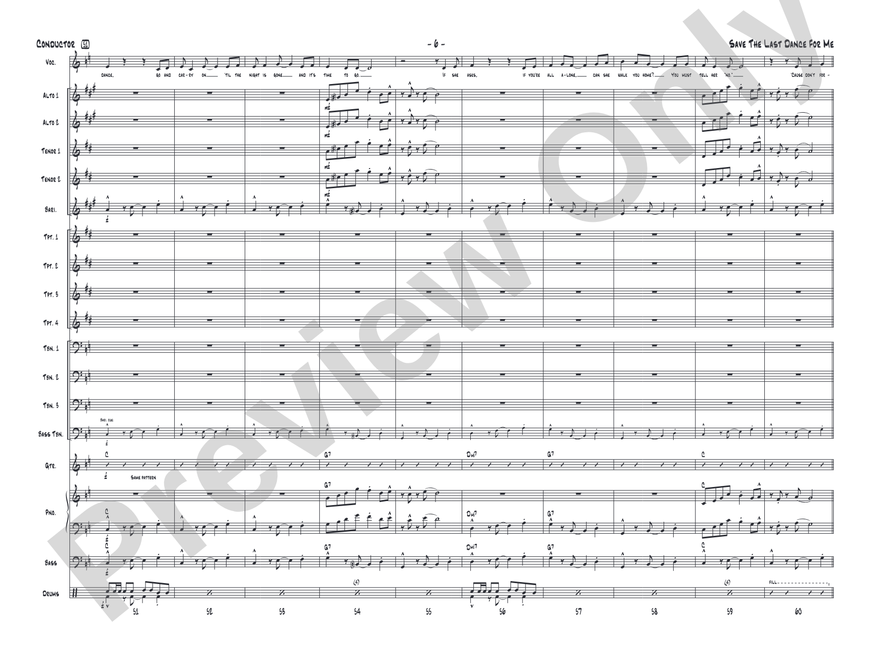 Save the Last Dance for Me: Vocal Solo with Jazz Ensemble Conductor Score & Parts