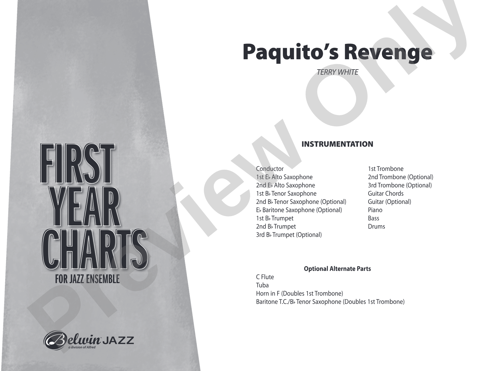 Paquito's Revenge: Jazz Ensemble Conductor Score & Parts