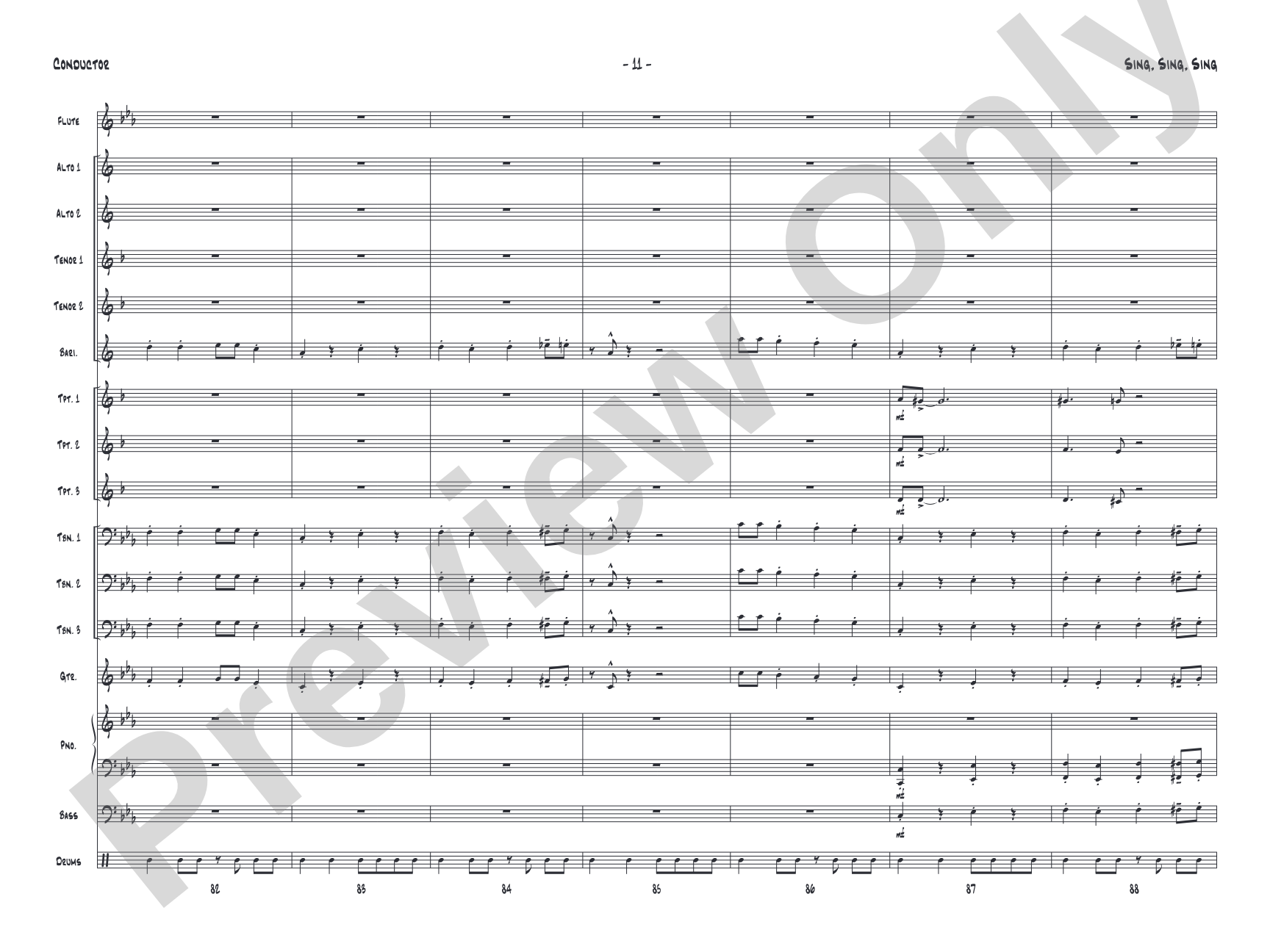 Sing, Sing, Sing: Jazz Ensemble Conductor Score & Parts