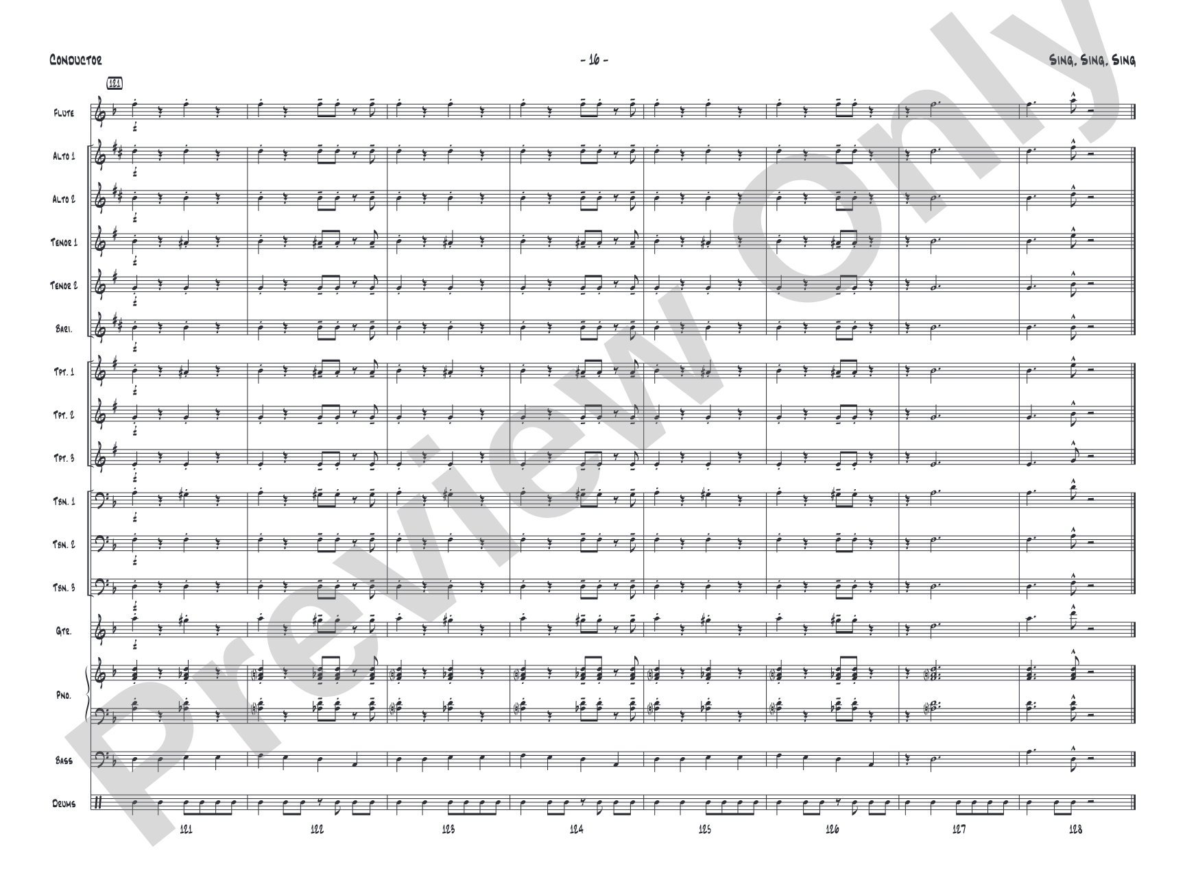 Sing, Sing, Sing: Jazz Ensemble Conductor Score & Parts