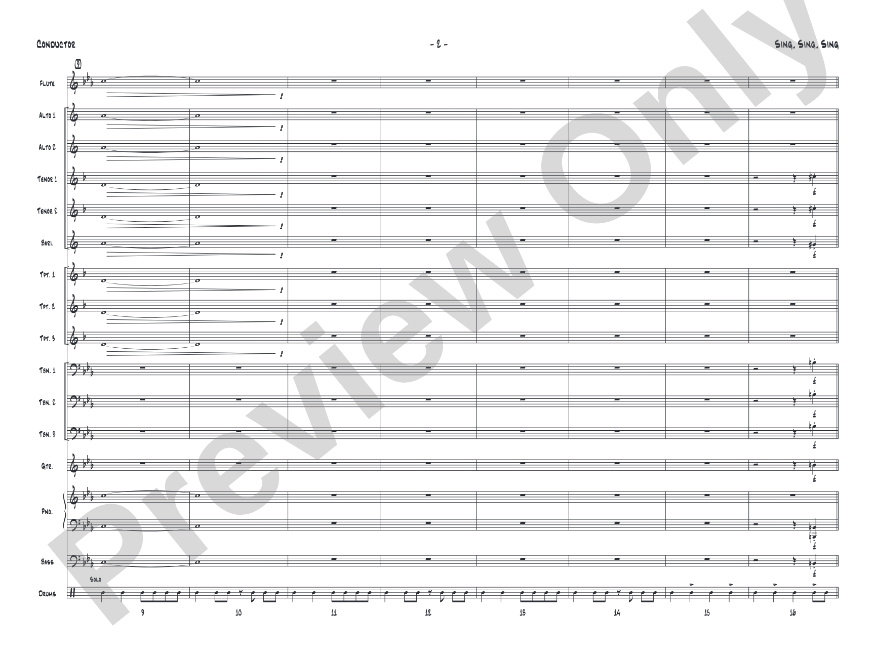 Sing, Sing, Sing: Jazz Ensemble Conductor Score & Parts