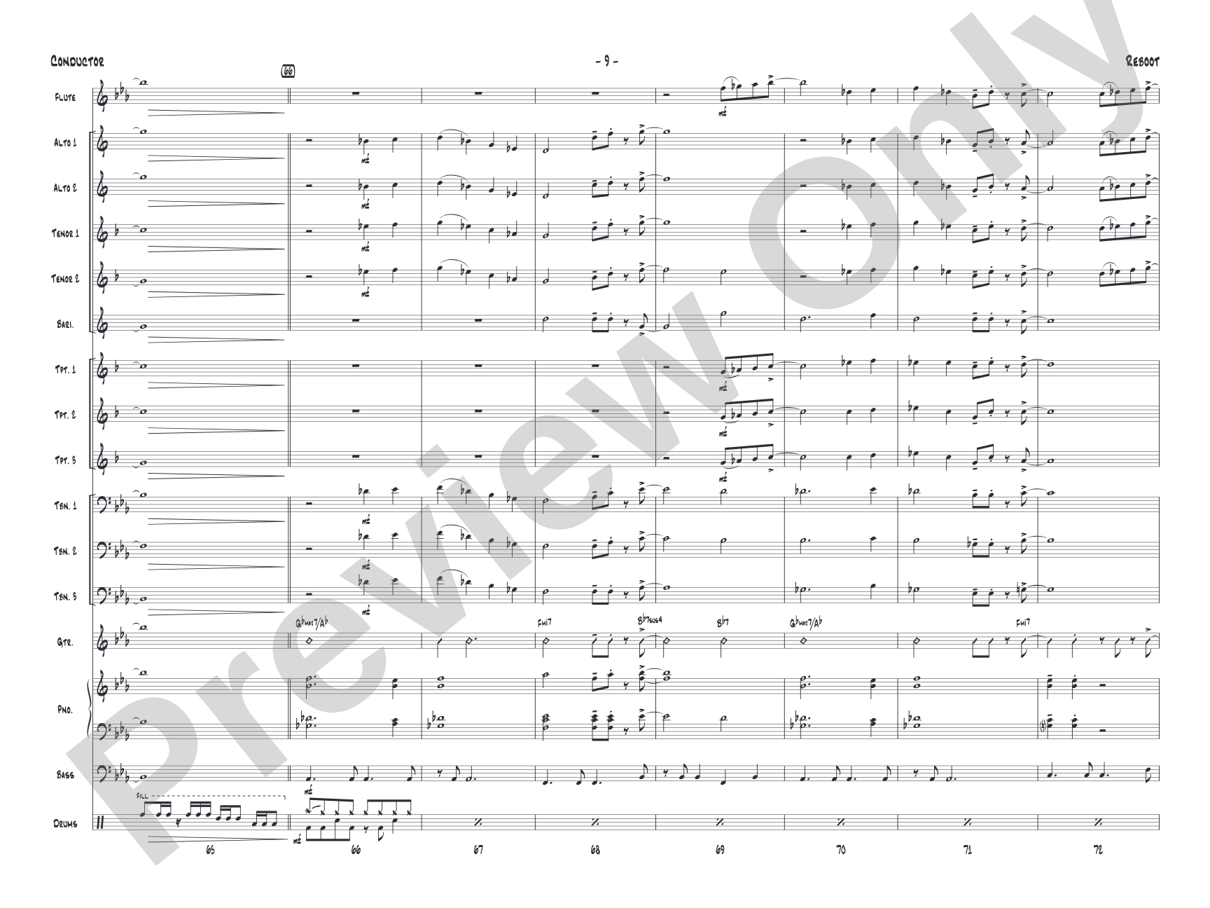 Reboot: Jazz Ensemble Conductor Score & Parts