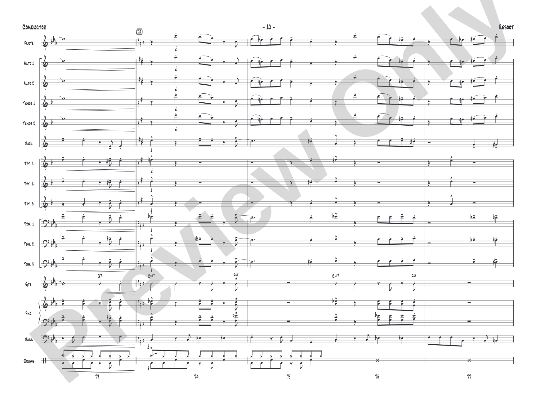 Reboot: Jazz Ensemble Conductor Score & Parts
