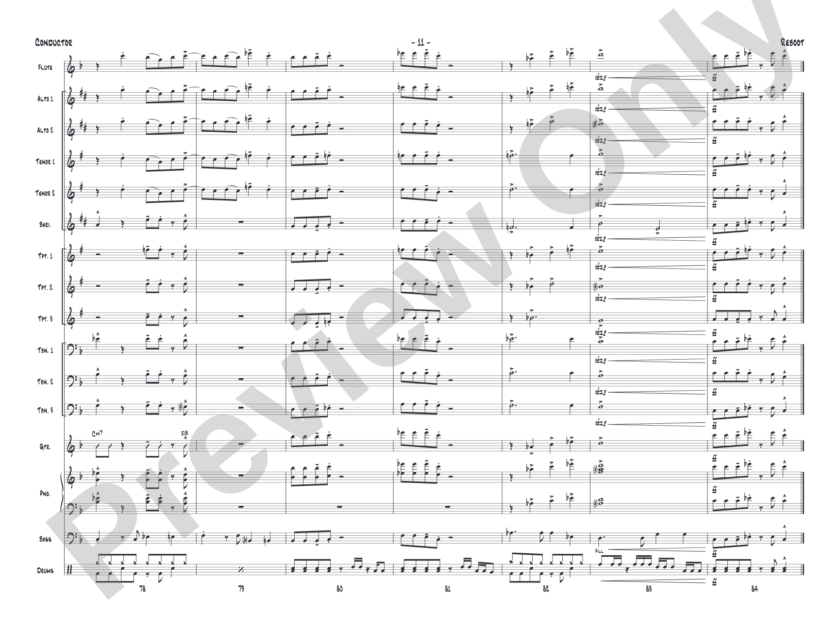 Reboot: Jazz Ensemble Conductor Score & Parts
