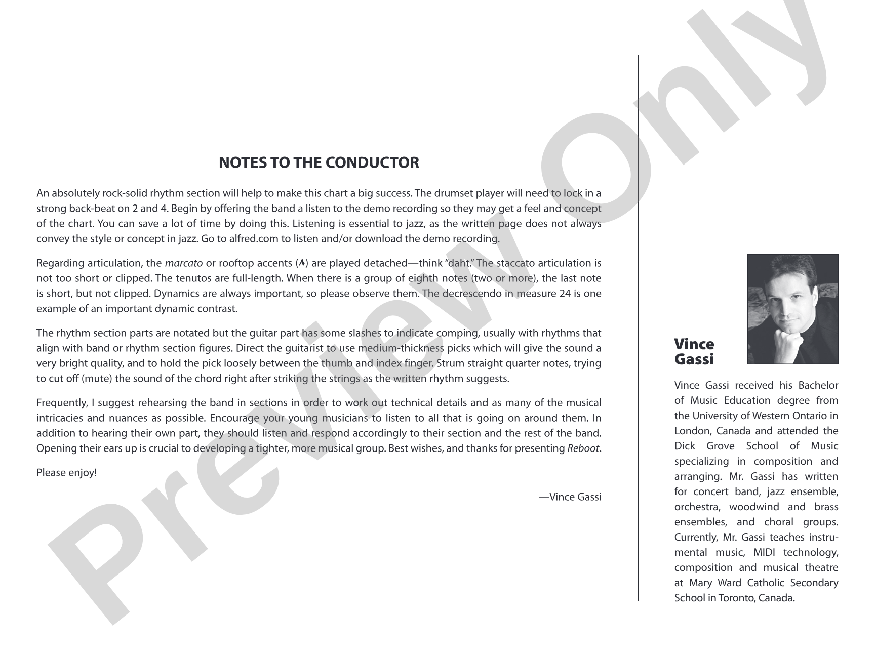 Reboot: Jazz Ensemble Conductor Score & Parts