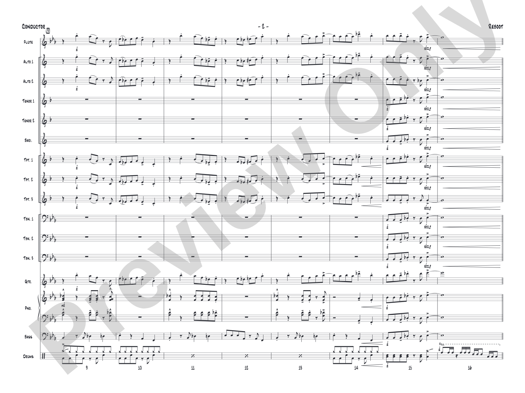 Reboot: Jazz Ensemble Conductor Score & Parts