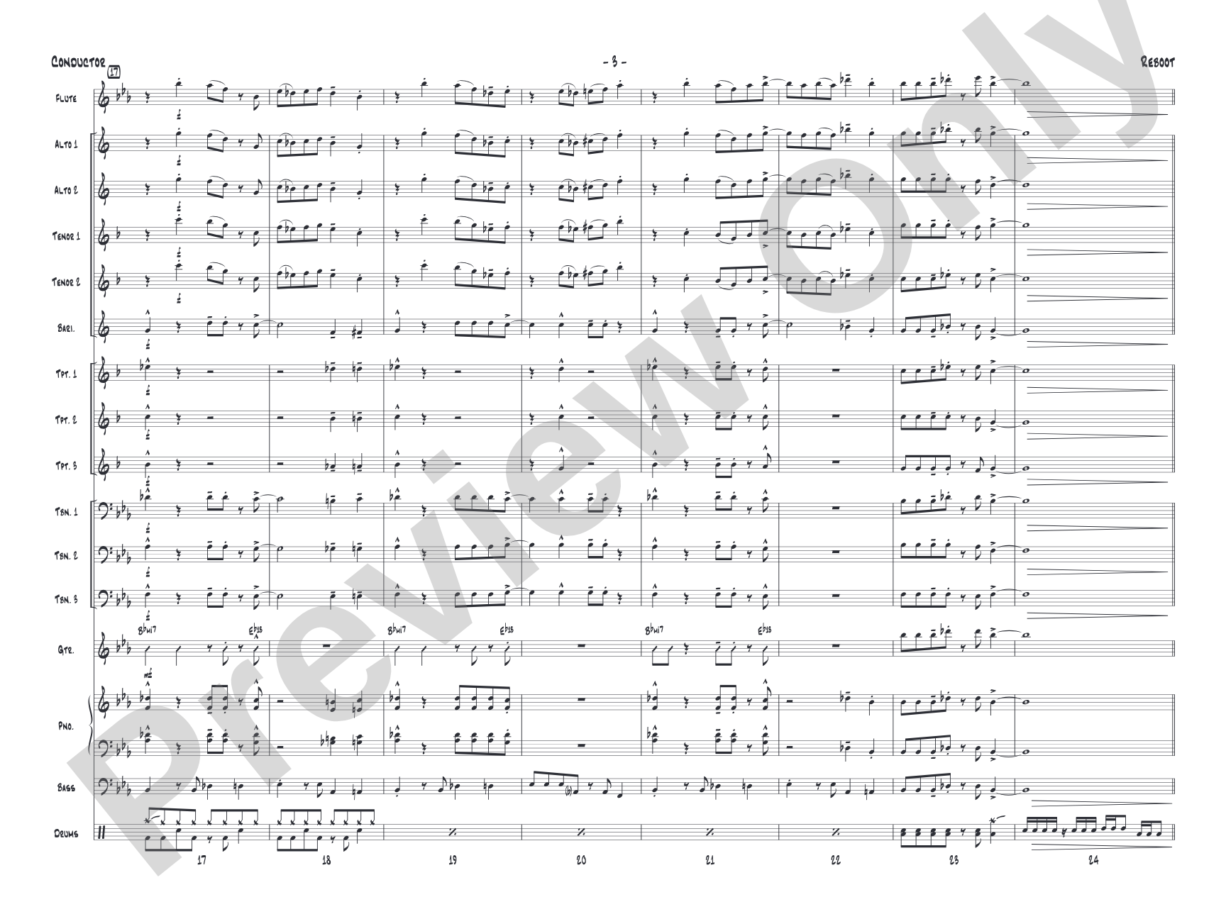 Reboot: Jazz Ensemble Conductor Score & Parts