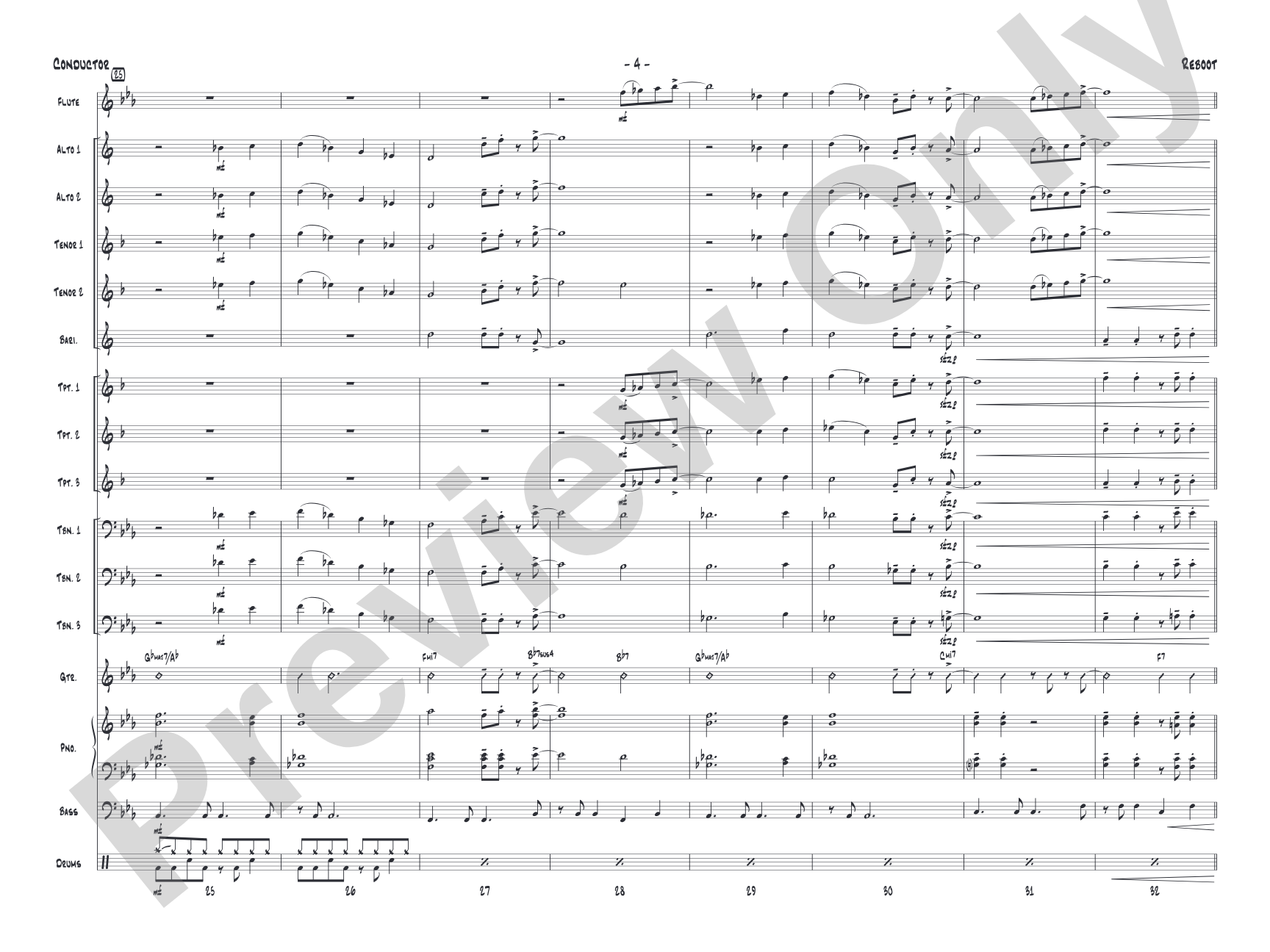 Reboot: Jazz Ensemble Conductor Score & Parts