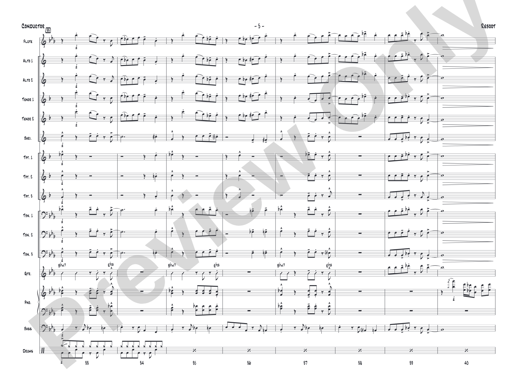 Reboot: Jazz Ensemble Conductor Score & Parts