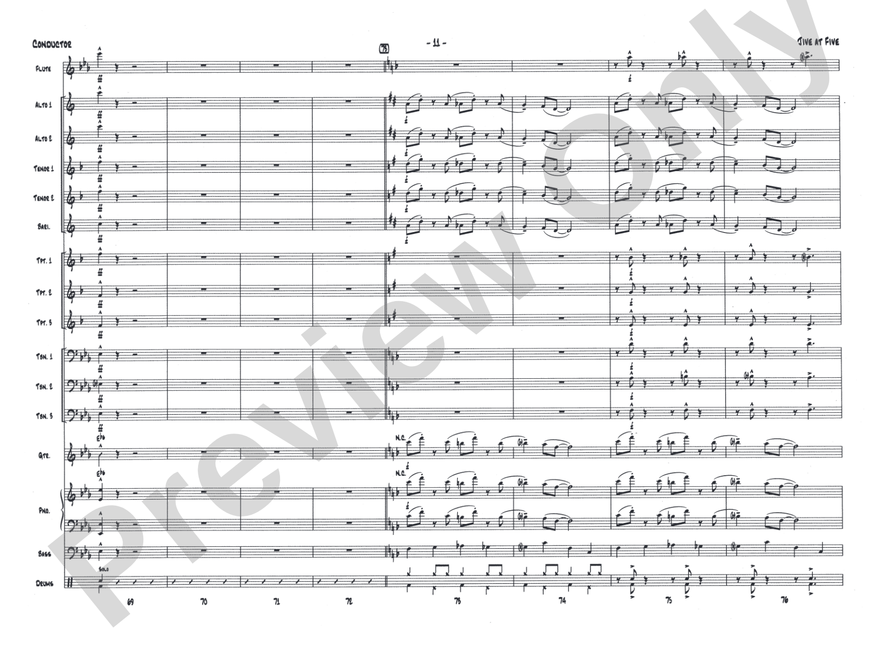 Jive at Five: Jazz Ensemble Conductor Score & Parts