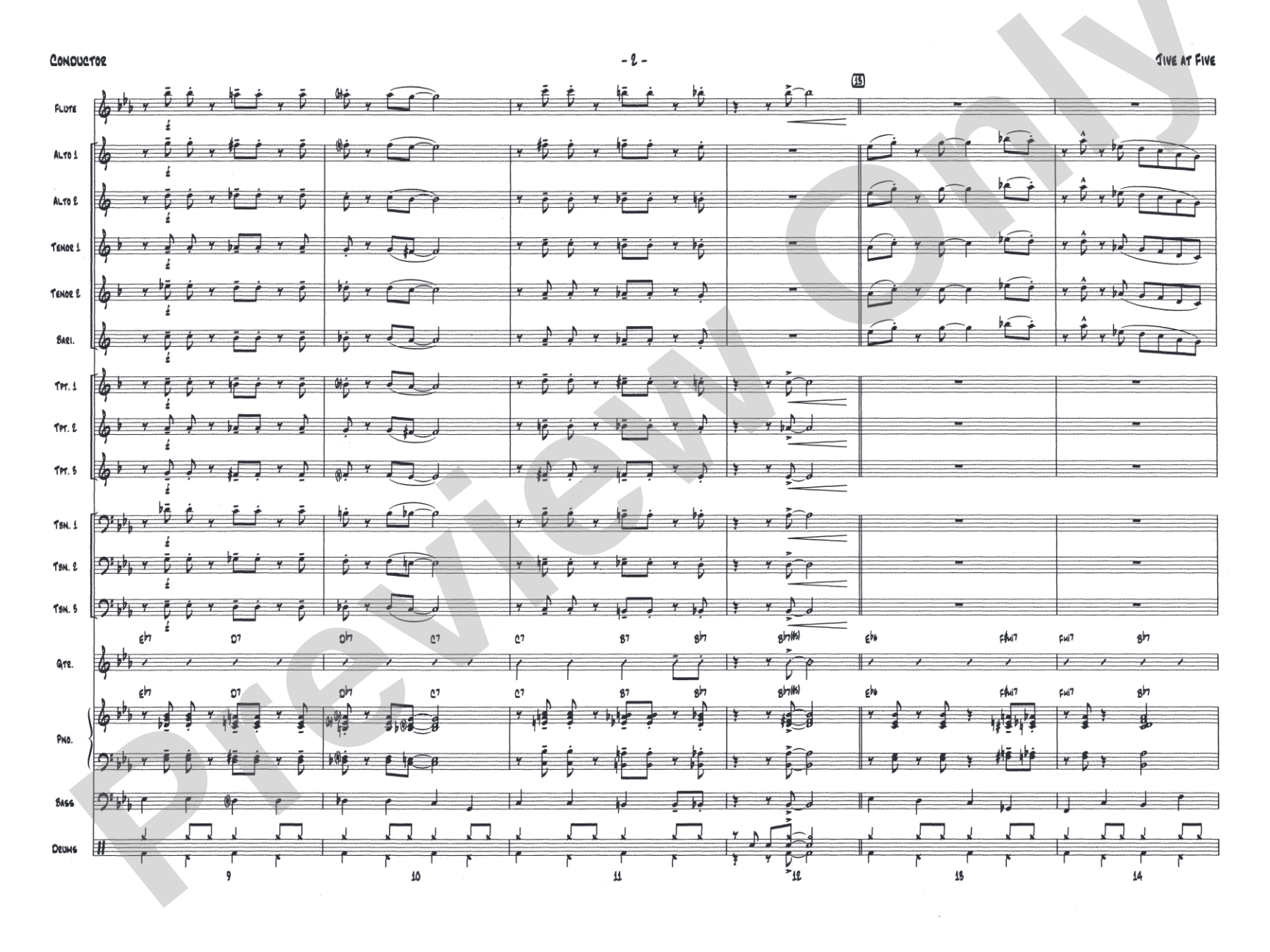 Jive at Five: Jazz Ensemble Conductor Score & Parts