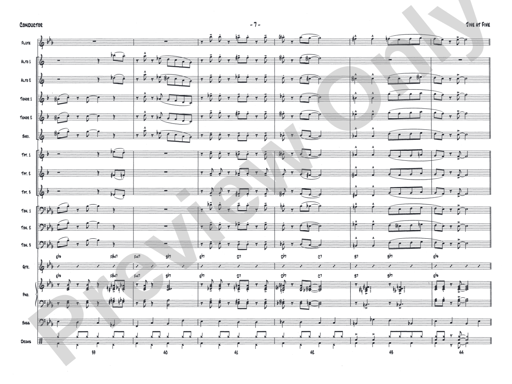 Jive at Five: Jazz Ensemble Conductor Score & Parts