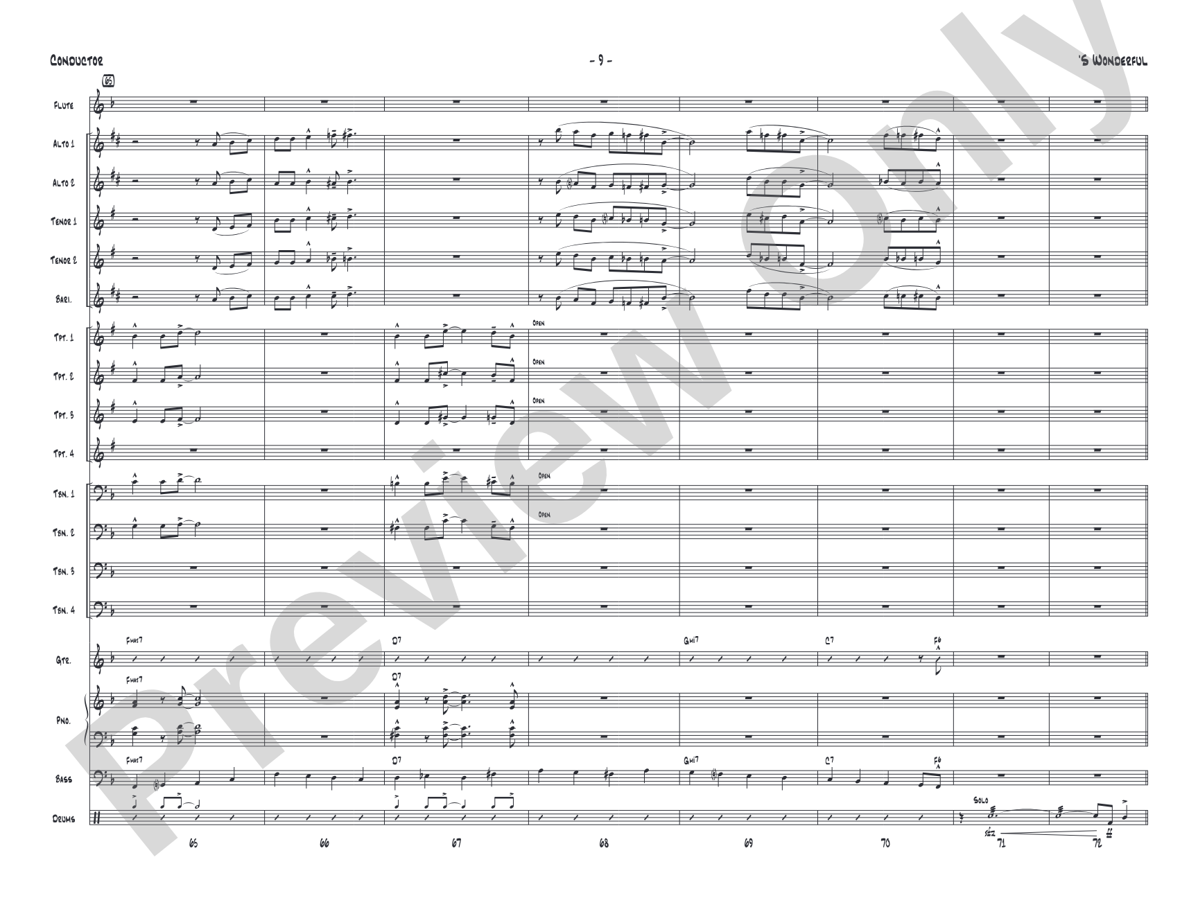 'S Wonderful: Jazz Ensemble Conductor Score & Parts