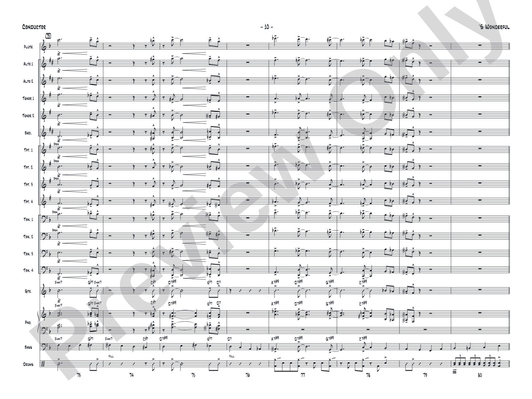 'S Wonderful: Jazz Ensemble Conductor Score & Parts