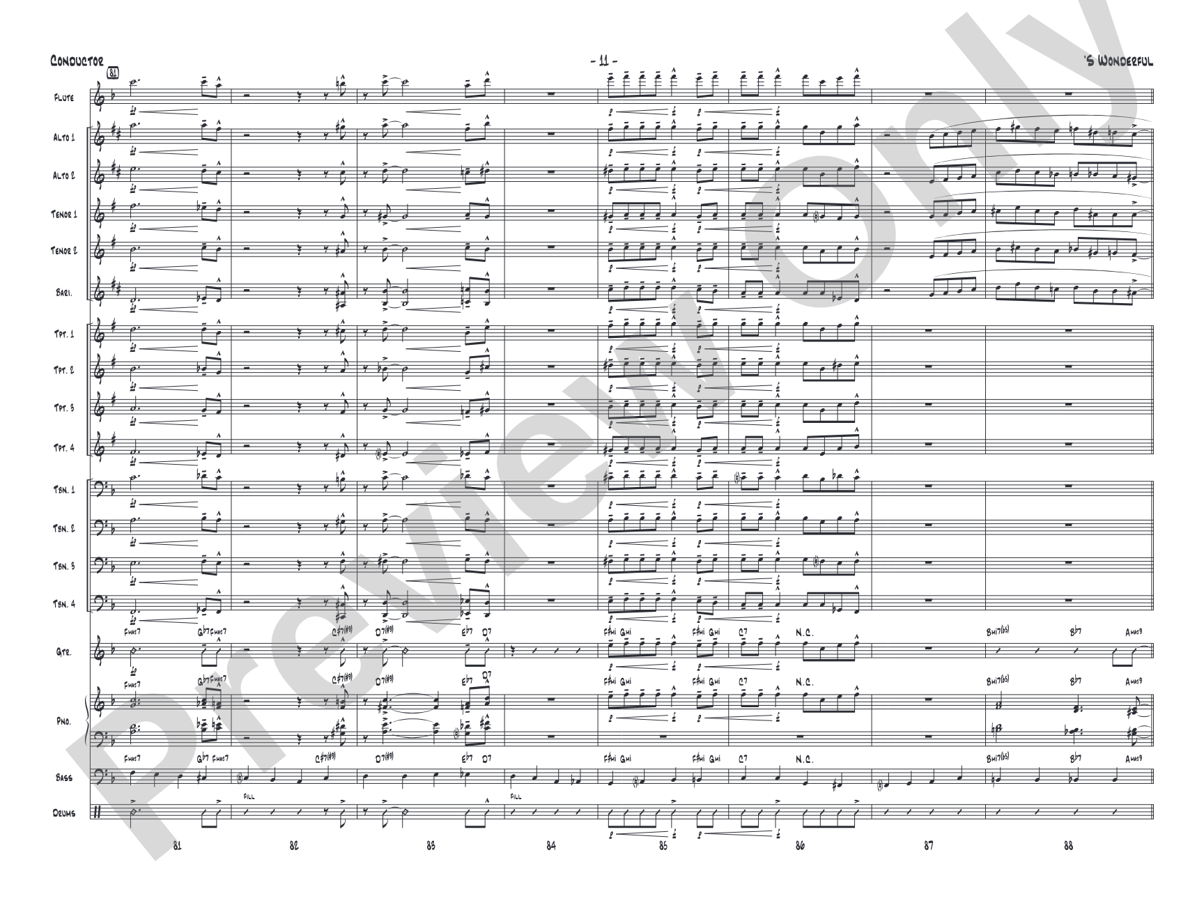 'S Wonderful: Jazz Ensemble Conductor Score & Parts